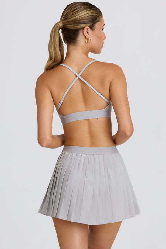 Pleated Tennis Skirt in Ice Grey