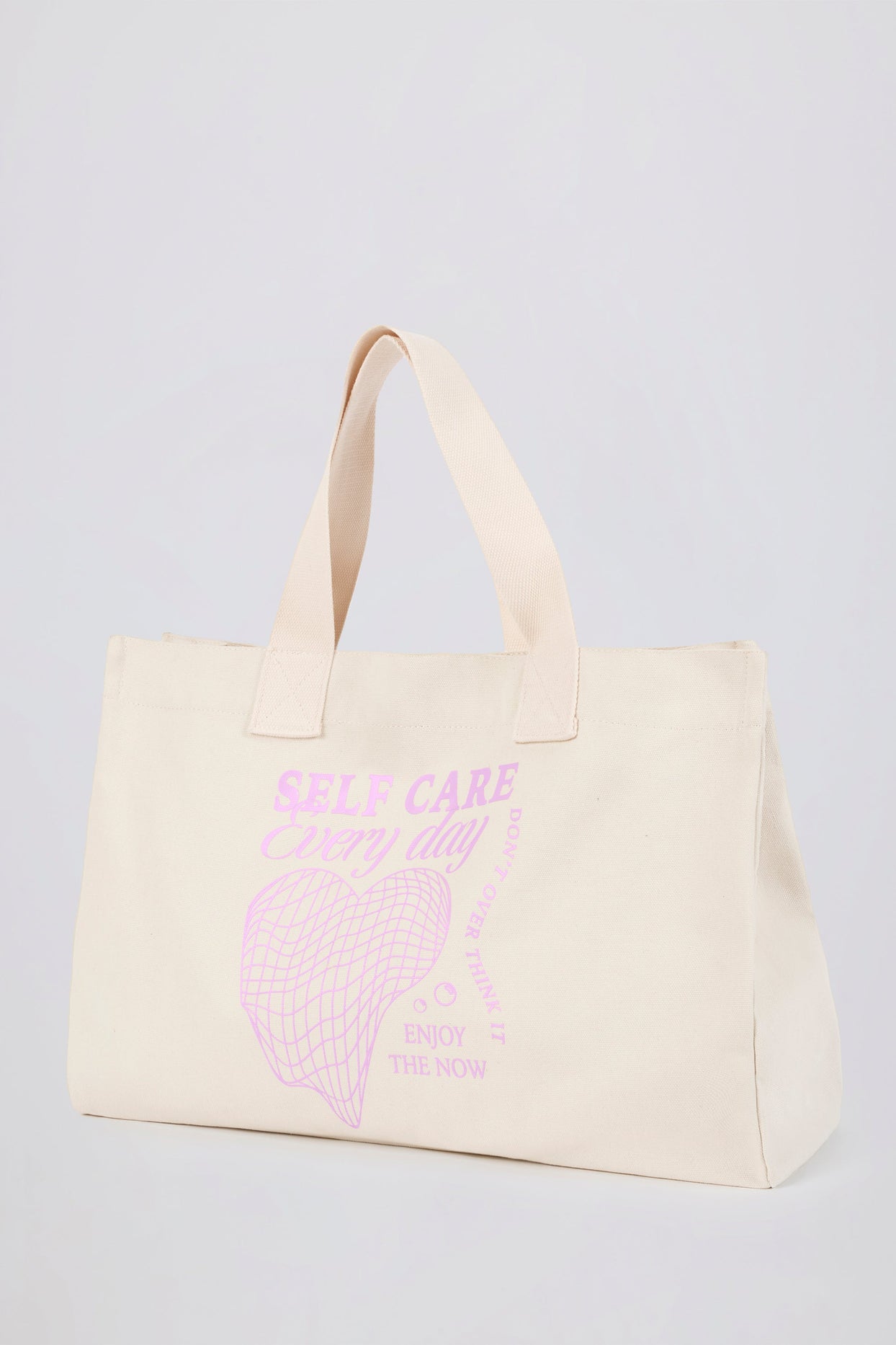 Oversized Canvas Tote Bag in Eggshell