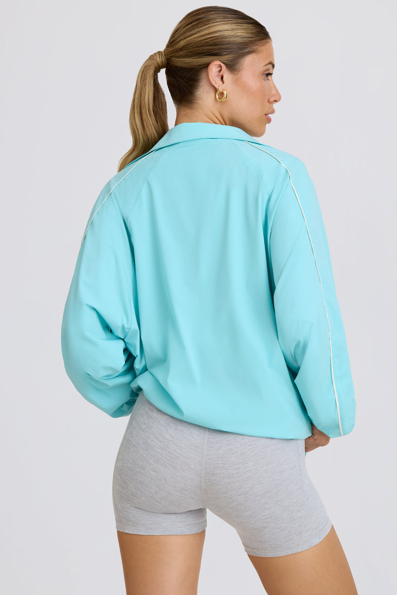 Oversized Track Jacket in Aqua - 2