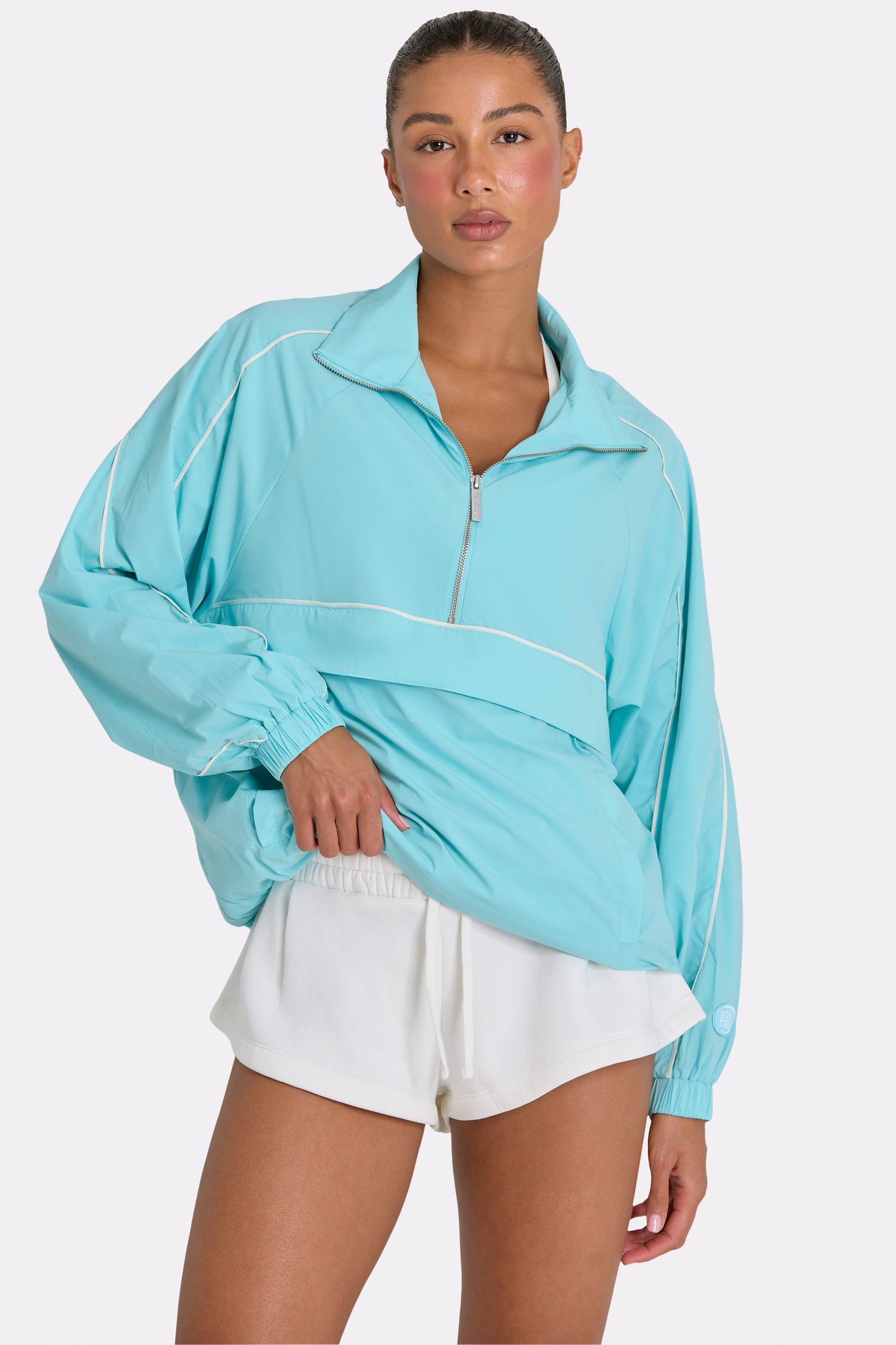 Oversized Track Jacket in Aqua - 1
