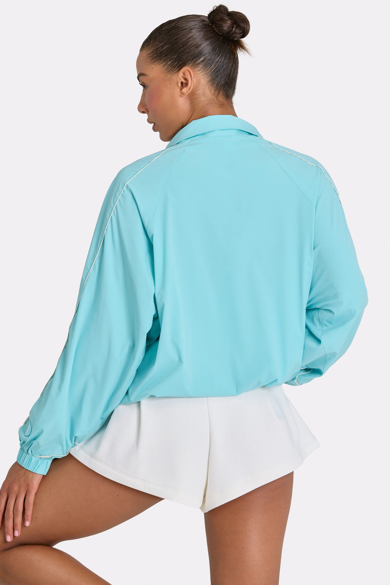 Oversized Track Jacket in Aqua - 2