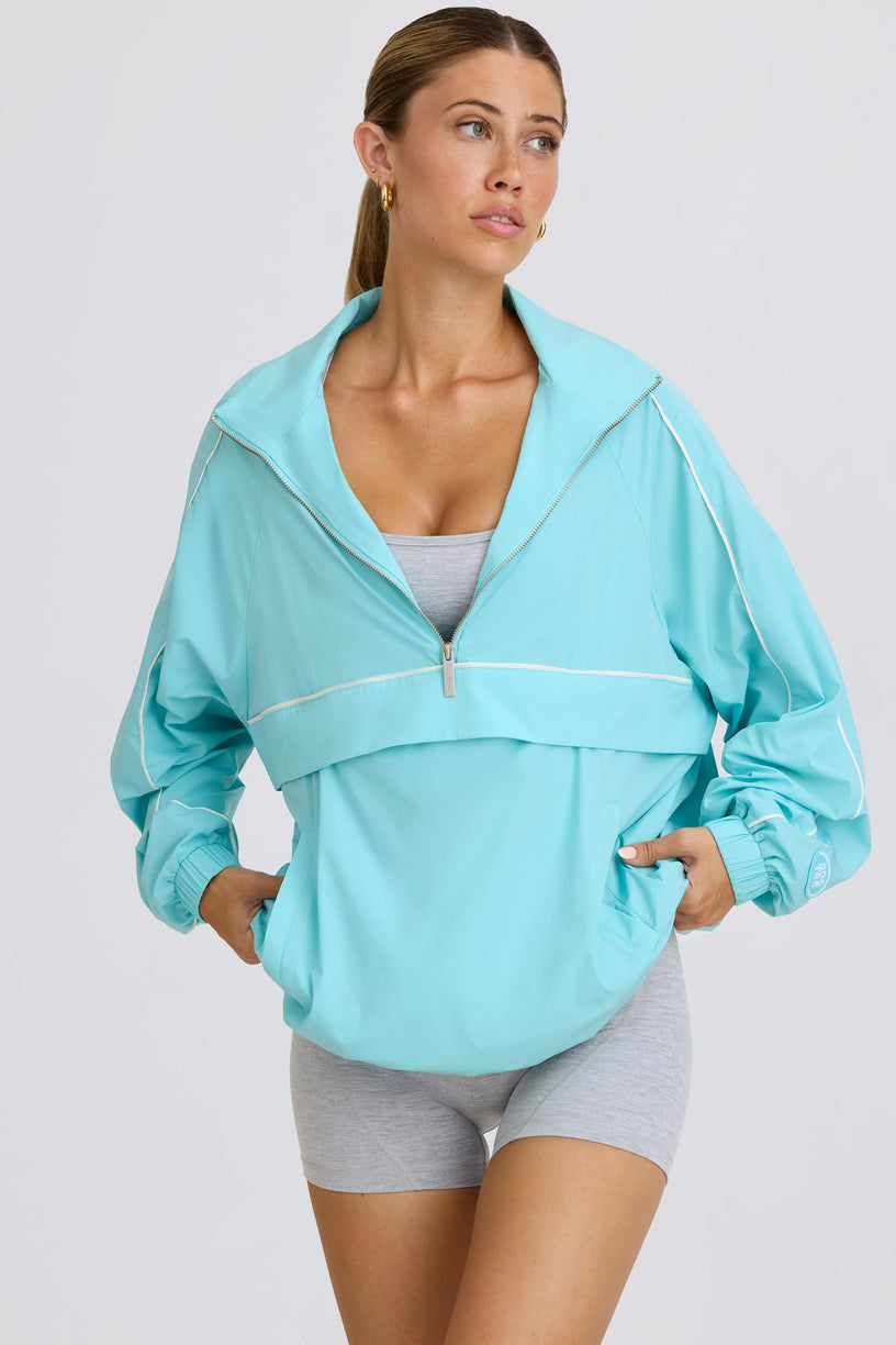 Oversized Track Jacket in Aqua - 1