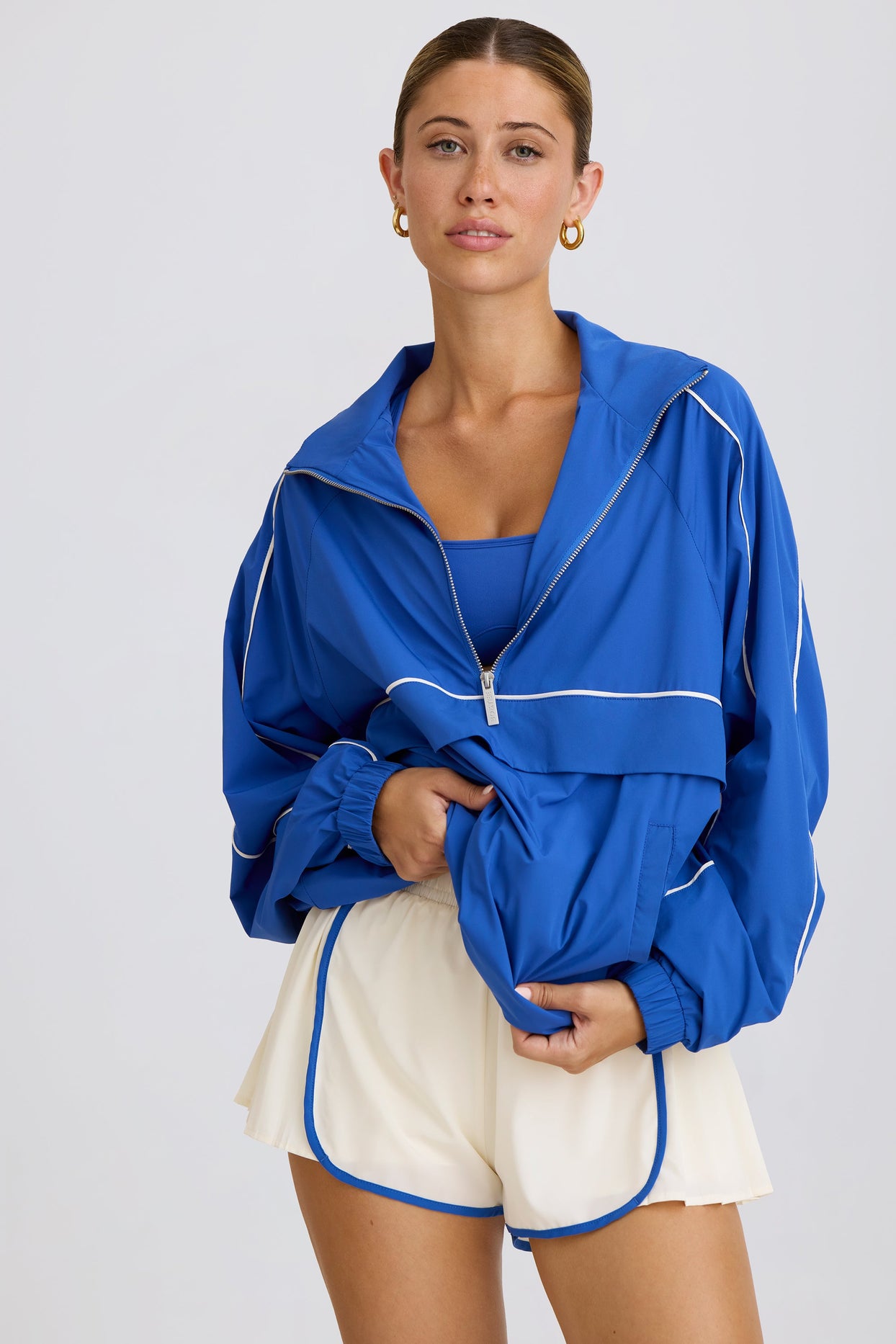 Oversized Track Jacket in Cobalt - 4