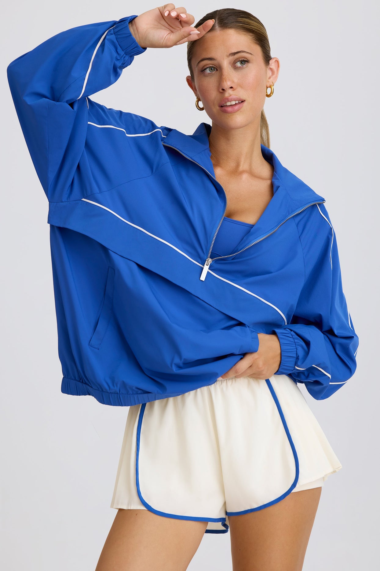 Oversized Track Jacket in Cobalt - 5
