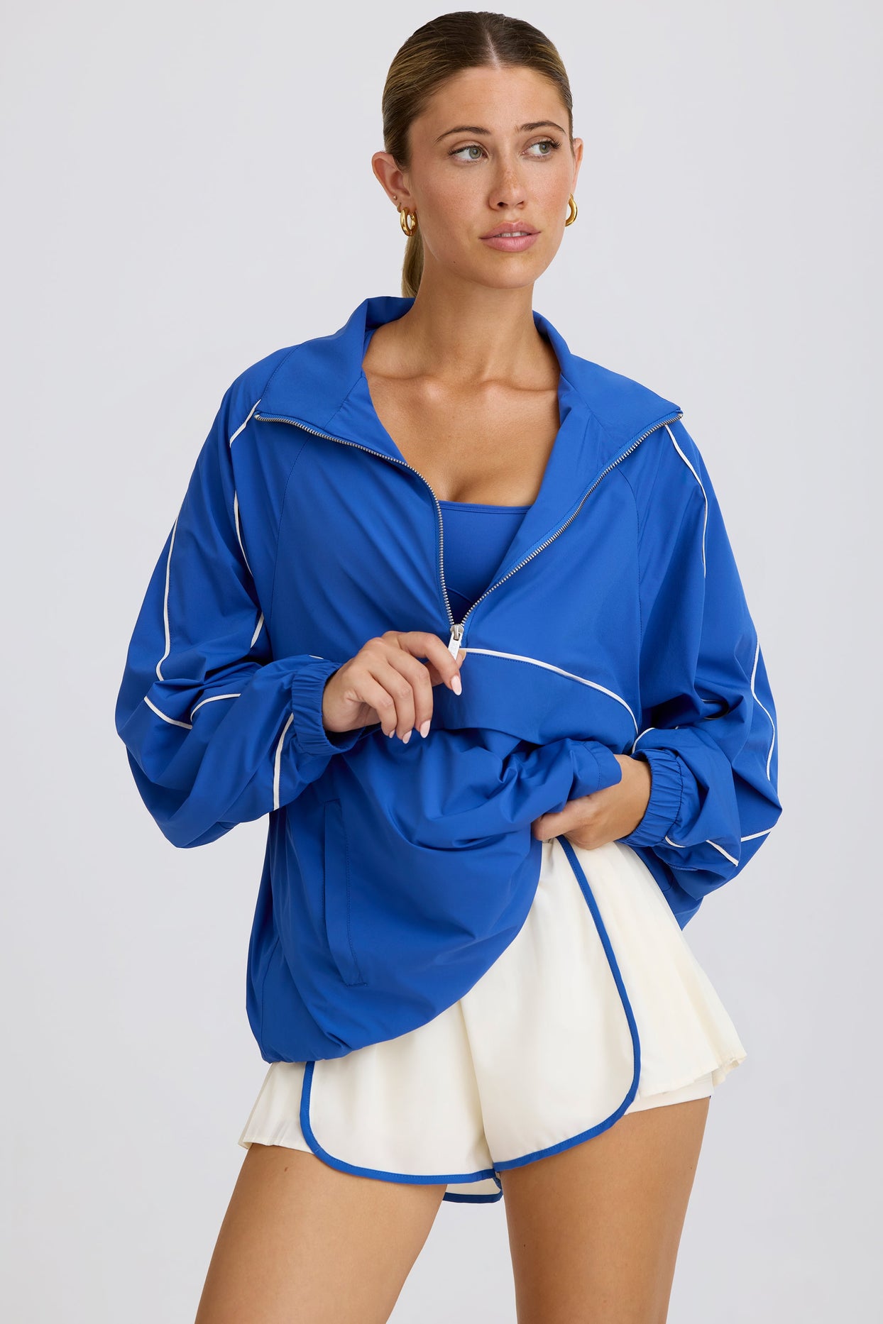 Oversized Track Jacket in Cobalt - 6