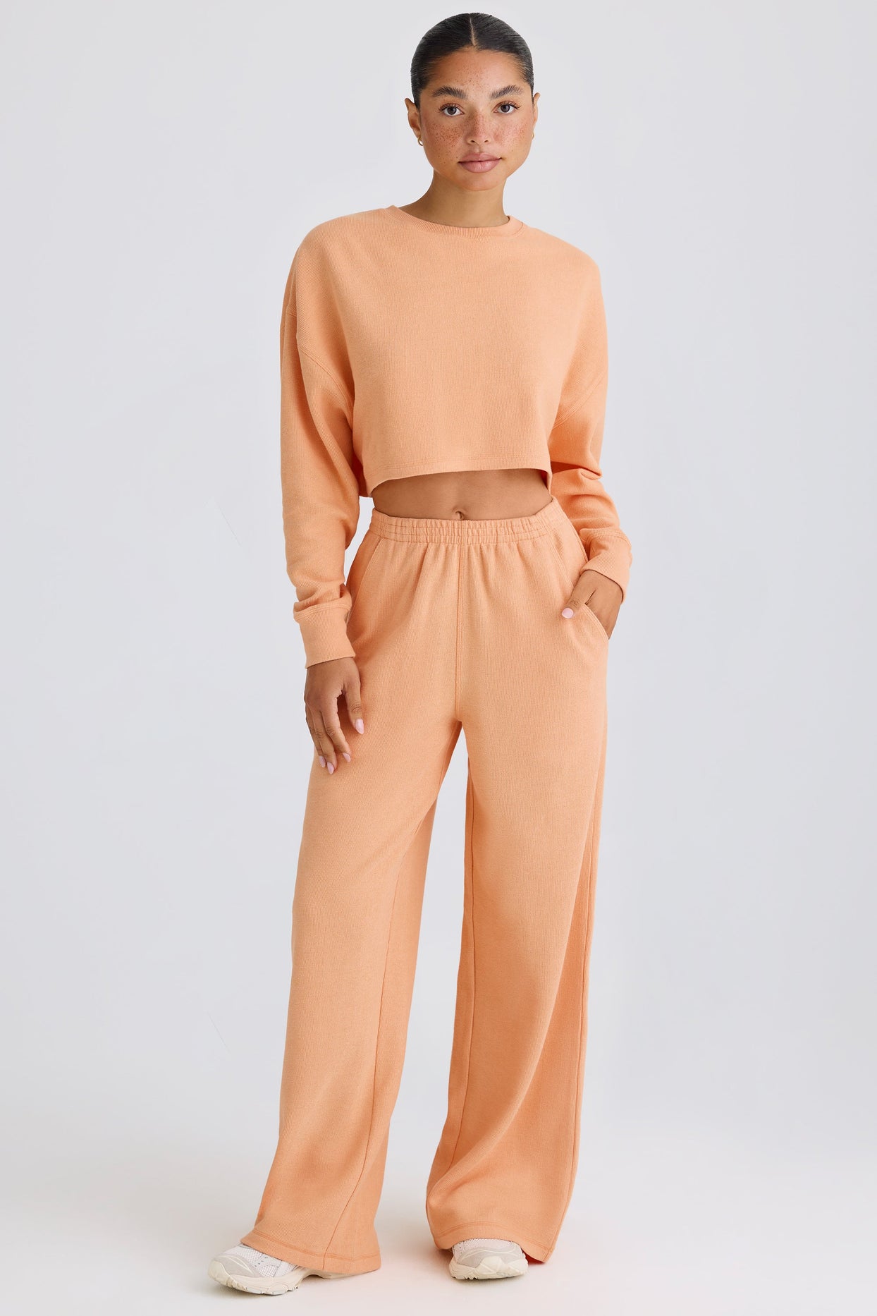 Straight-Leg Joggers in Peach