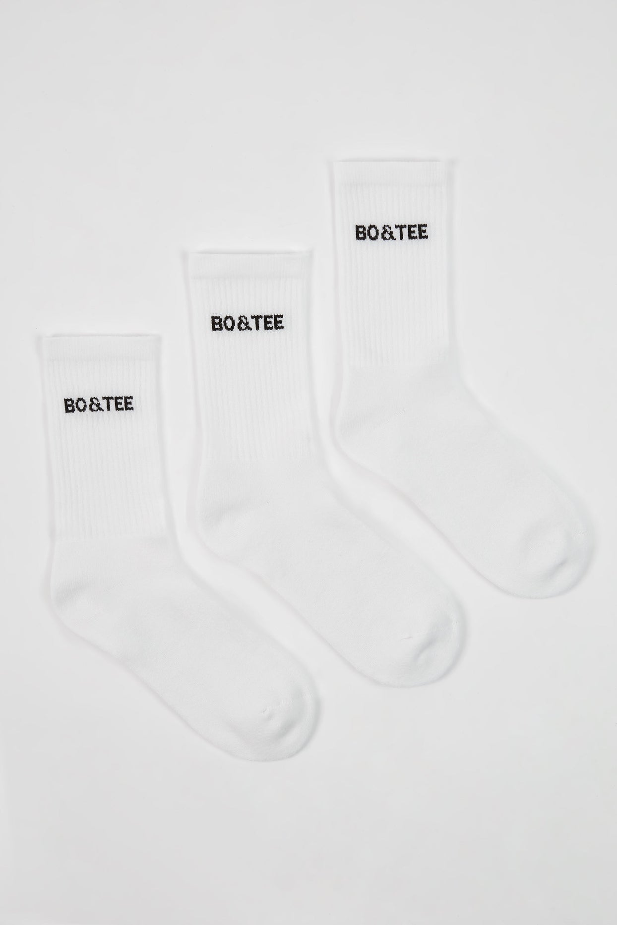 Ribbed Crew Sock Bundle in White