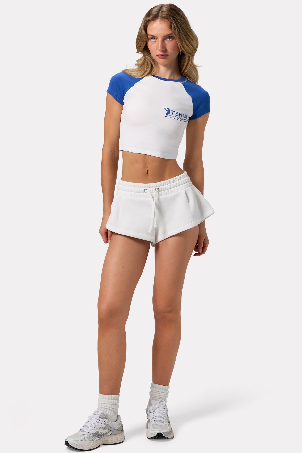 Graphic-Print Cropped T-Shirt in White - 1