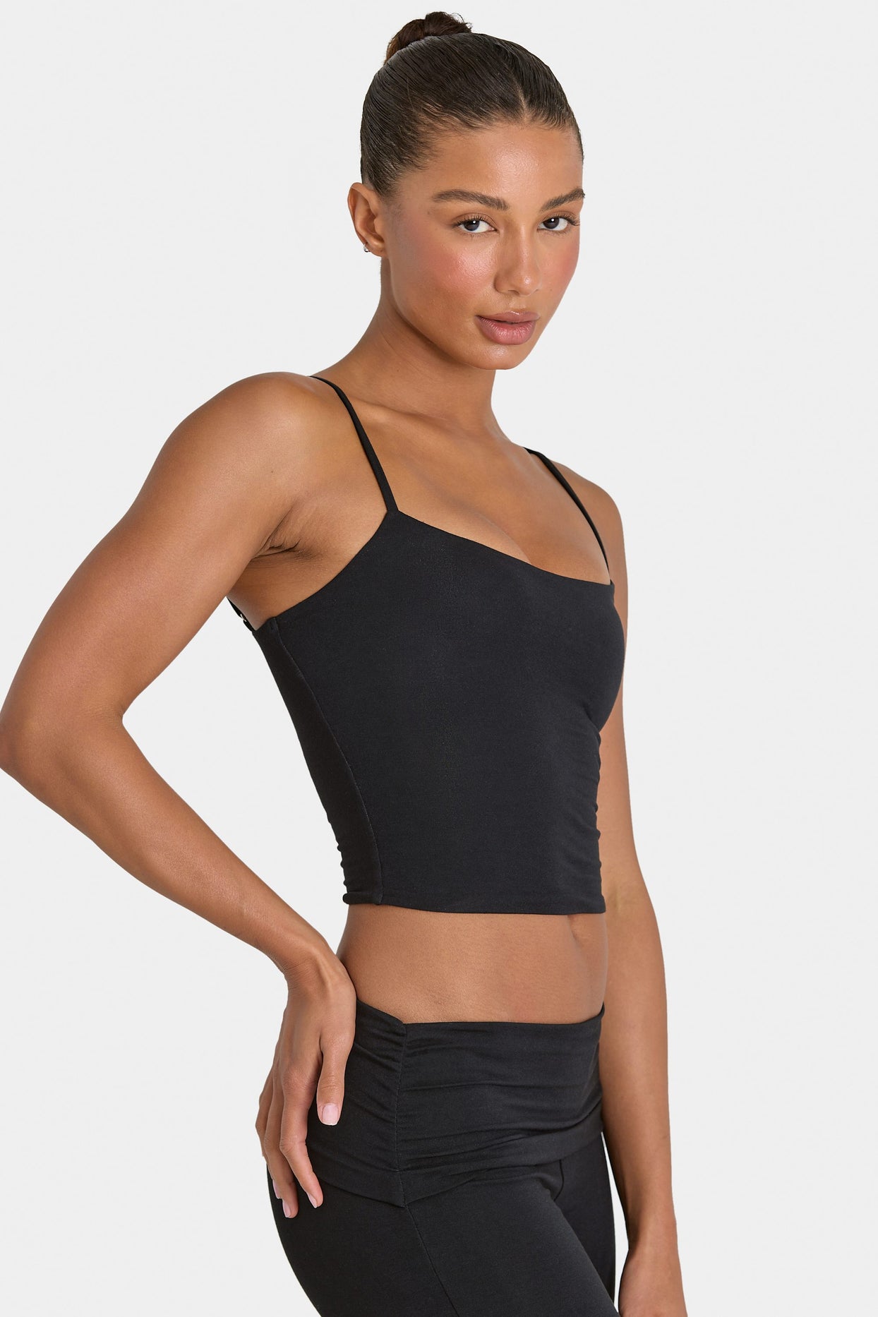 ButterCloud™ Crop Tank Top in Black - 3