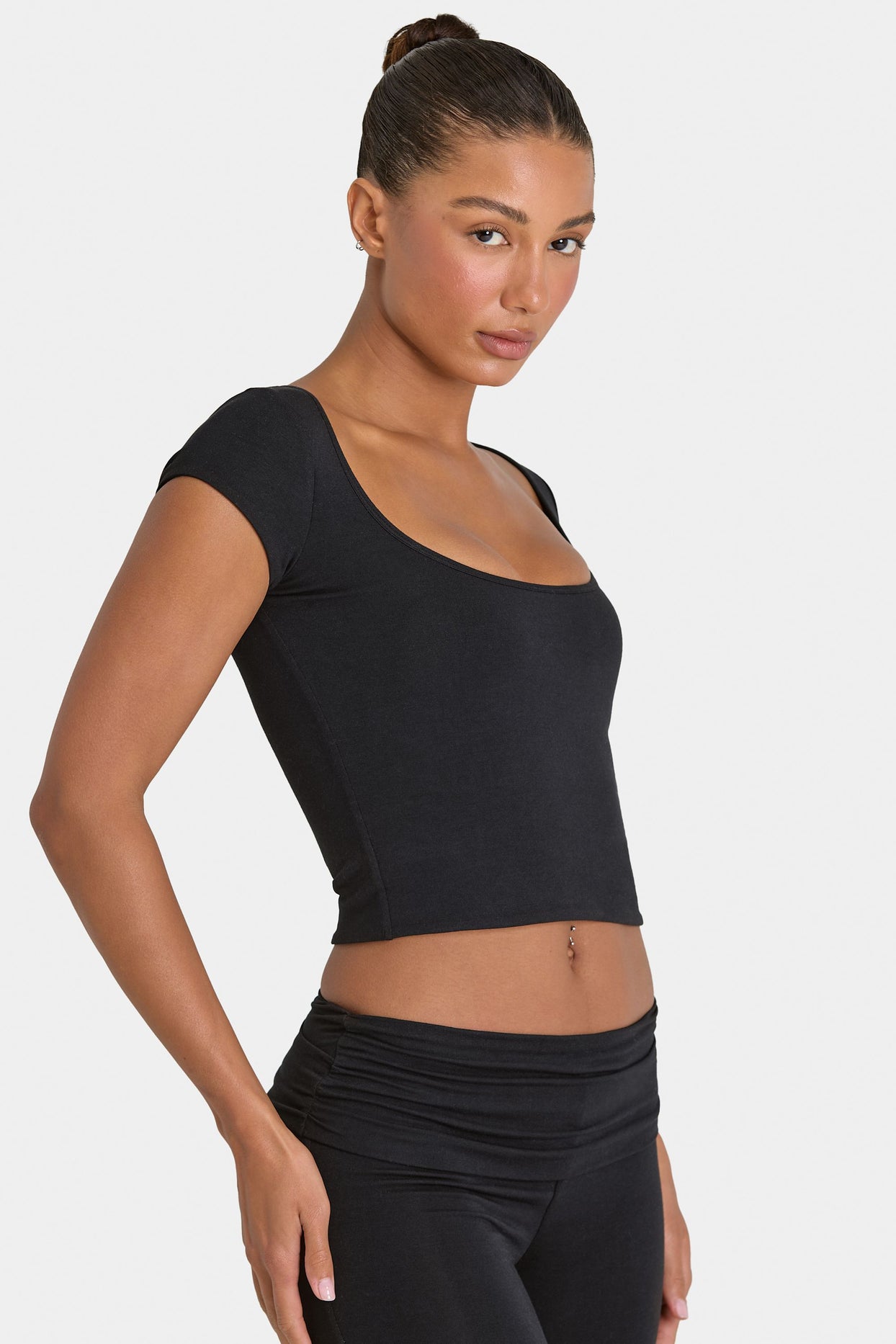 ButterCloud™ Crop Top in Black - 3