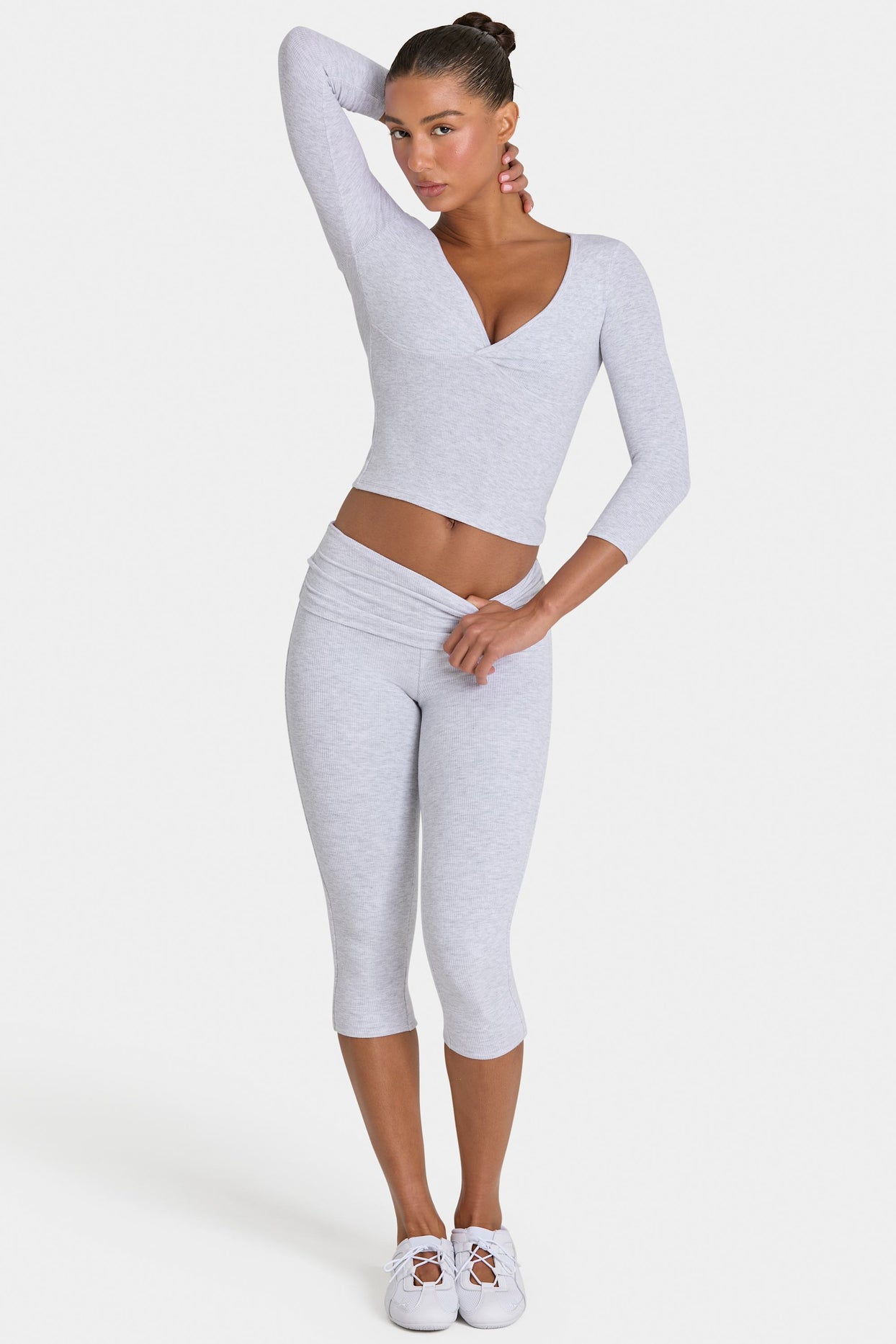 ButterCloud™ Capri Leggings in Grey Marl - 5
