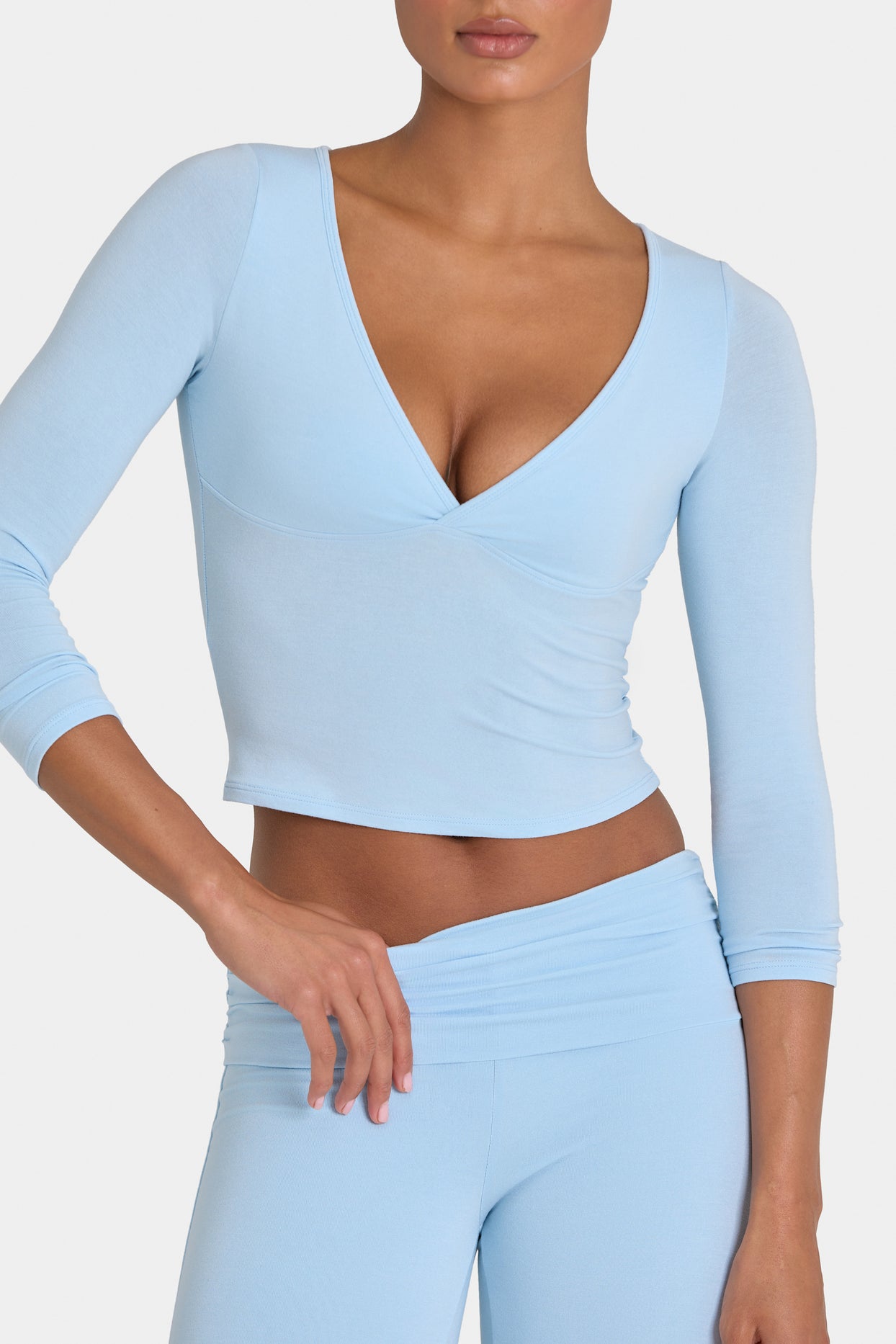 ButterCloud™ 3/4 Sleeve Top in Sky - 5