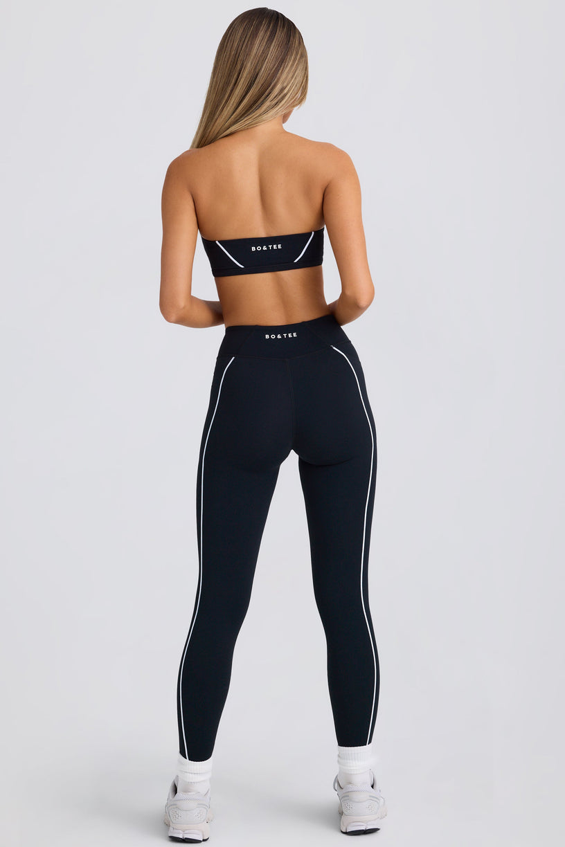 Soft Active Contrast Leggings in Black - 2