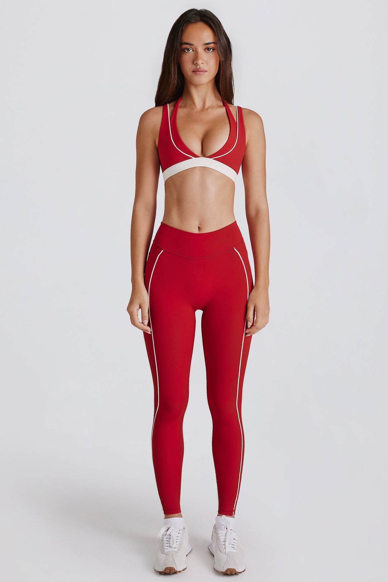 Soft Active Contrast Leggings in Chilli - 1