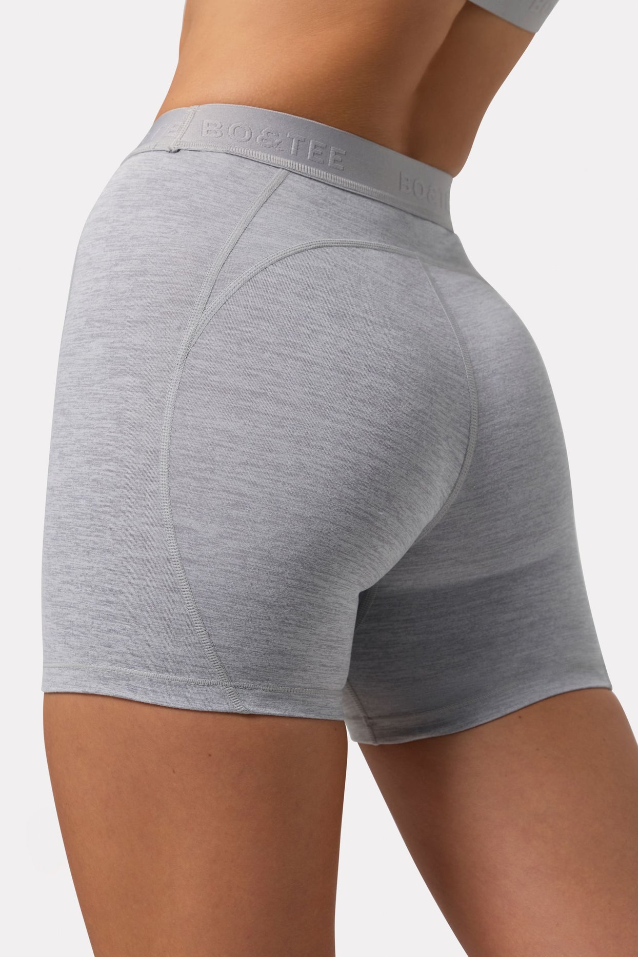 Soft Active Mini Shorts in Grey Marl - 4