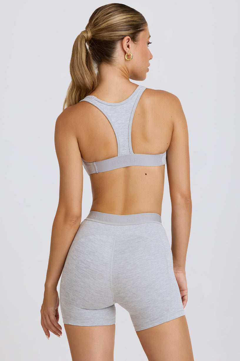 Soft Active Mini Shorts in Grey Marl - 2
