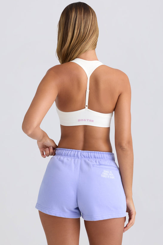 Mid-Rise Sweat Shorts in Periwinkle