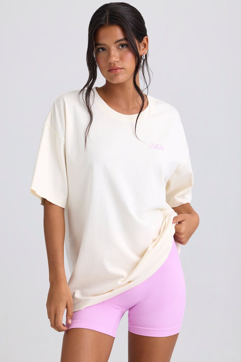 Oversized Short-Sleeve T-Shirt in Egg Shell - 2