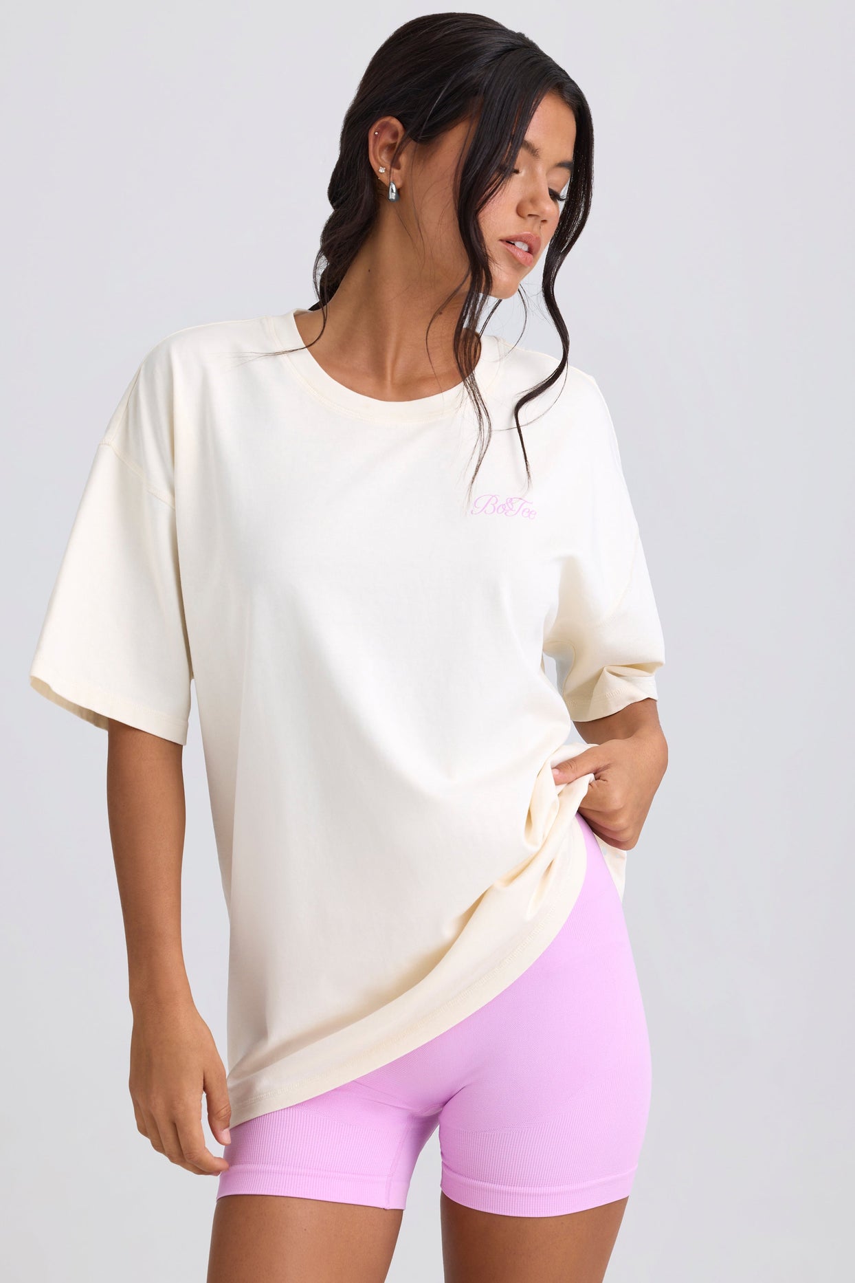 Oversized Short-Sleeve T-Shirt in Eggshell