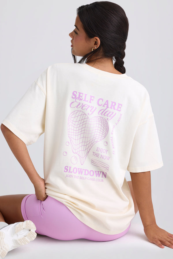Oversized Short-Sleeve T-Shirt in Egg Shell - 1