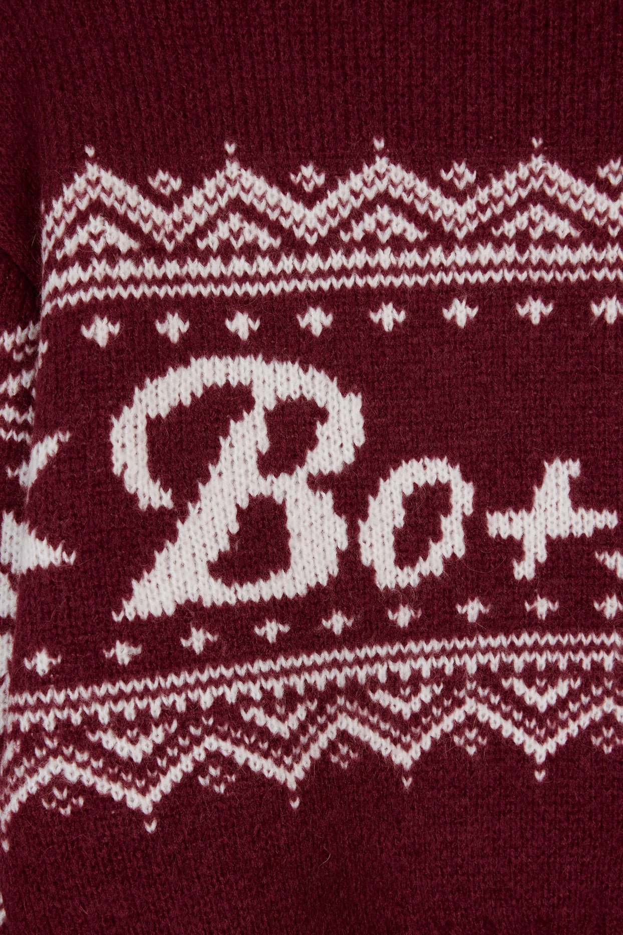Jacquard-Knit Cropped Jumper in Crimson Red - 5