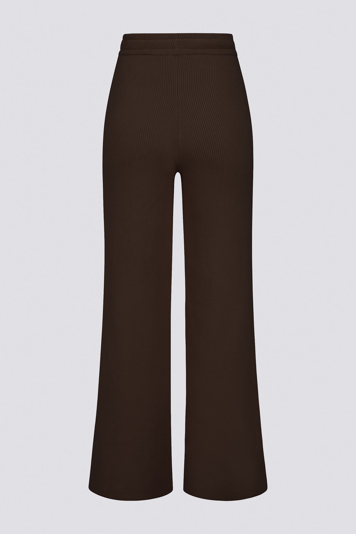 Ribbed Knit Wide-Leg Joggers in Pecan - 4