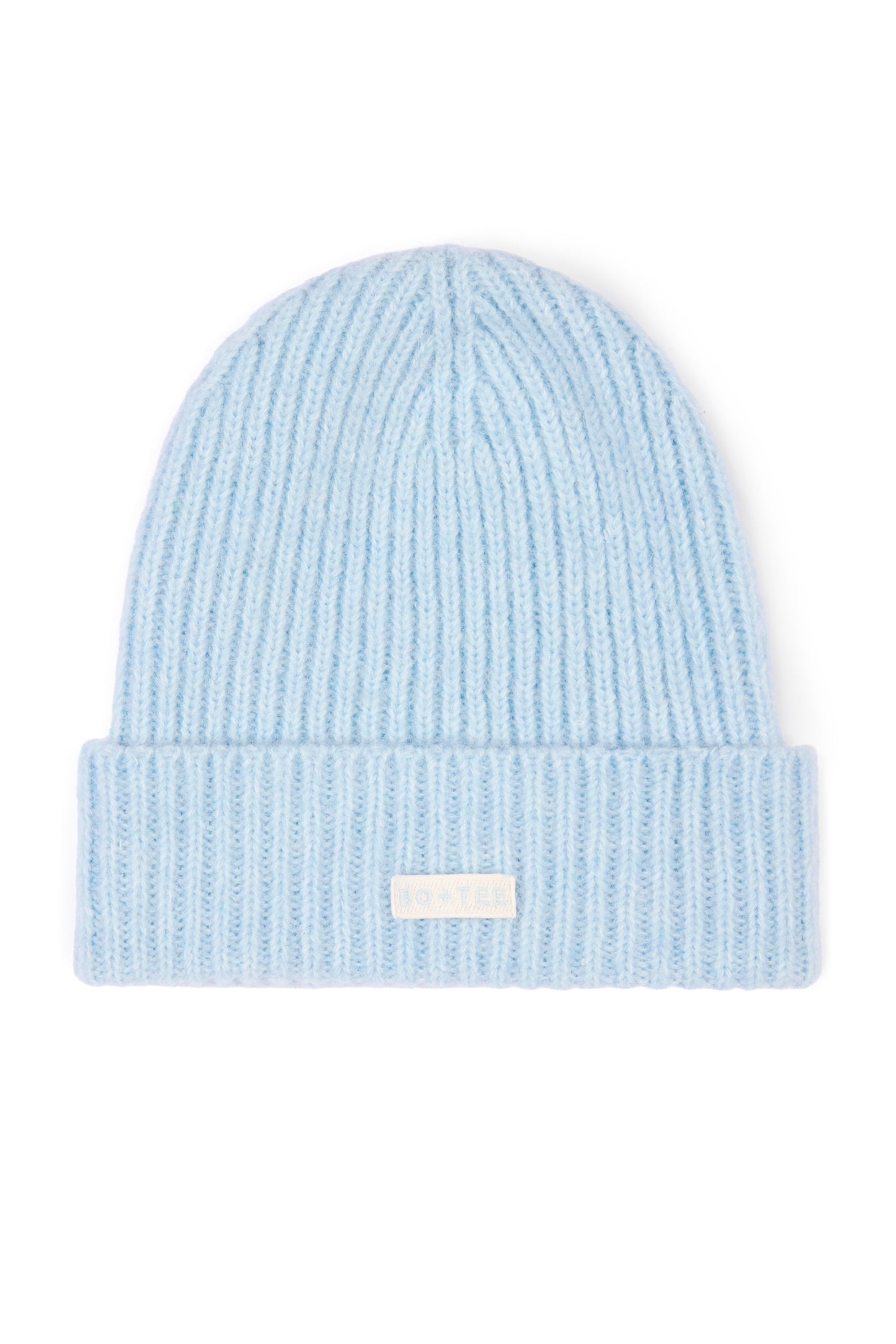 Ribbed Knit Beanie Hat in Powder Blue - 1