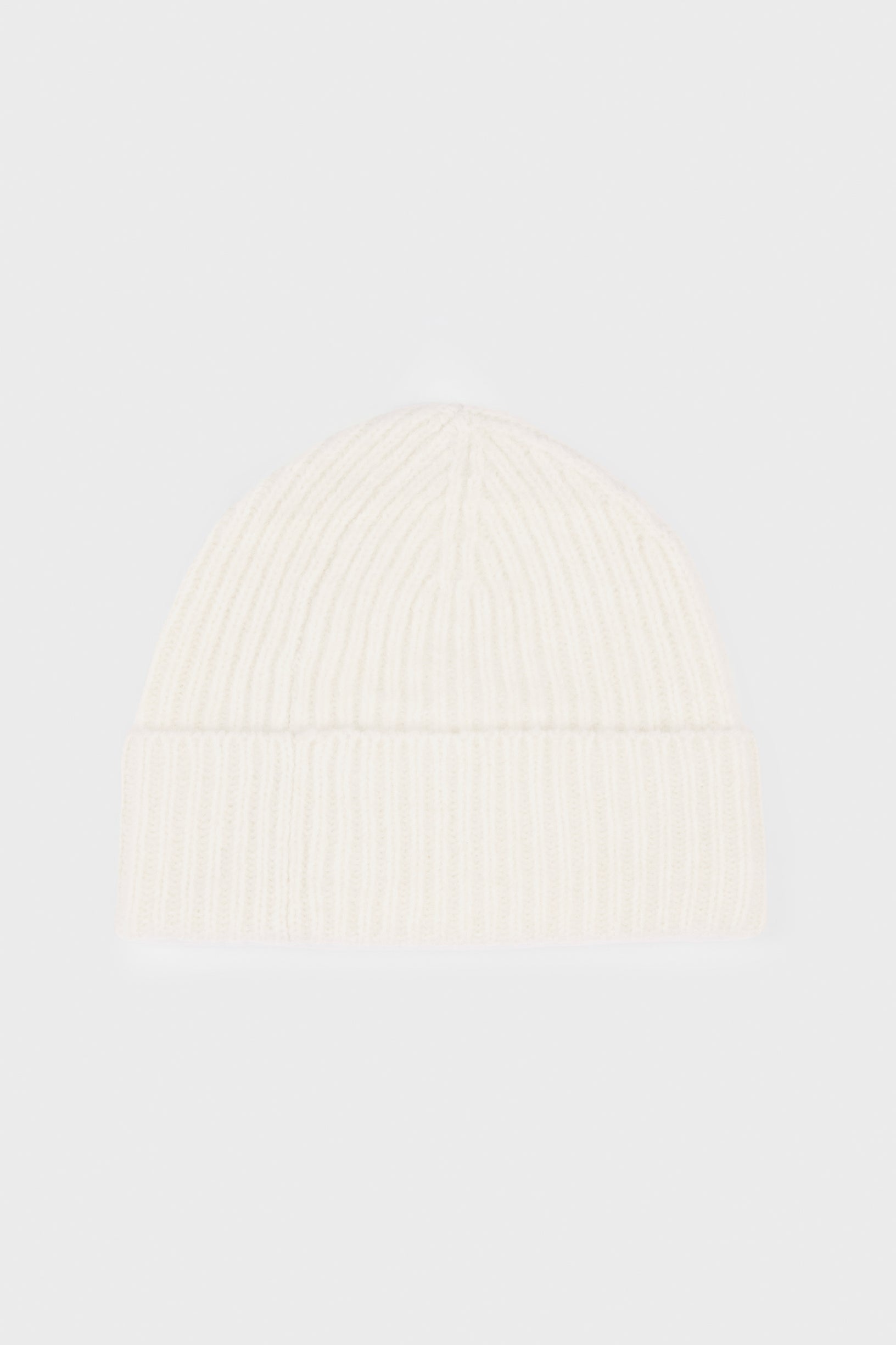Ribbed Knit Beanie Hat in Ivory - 2