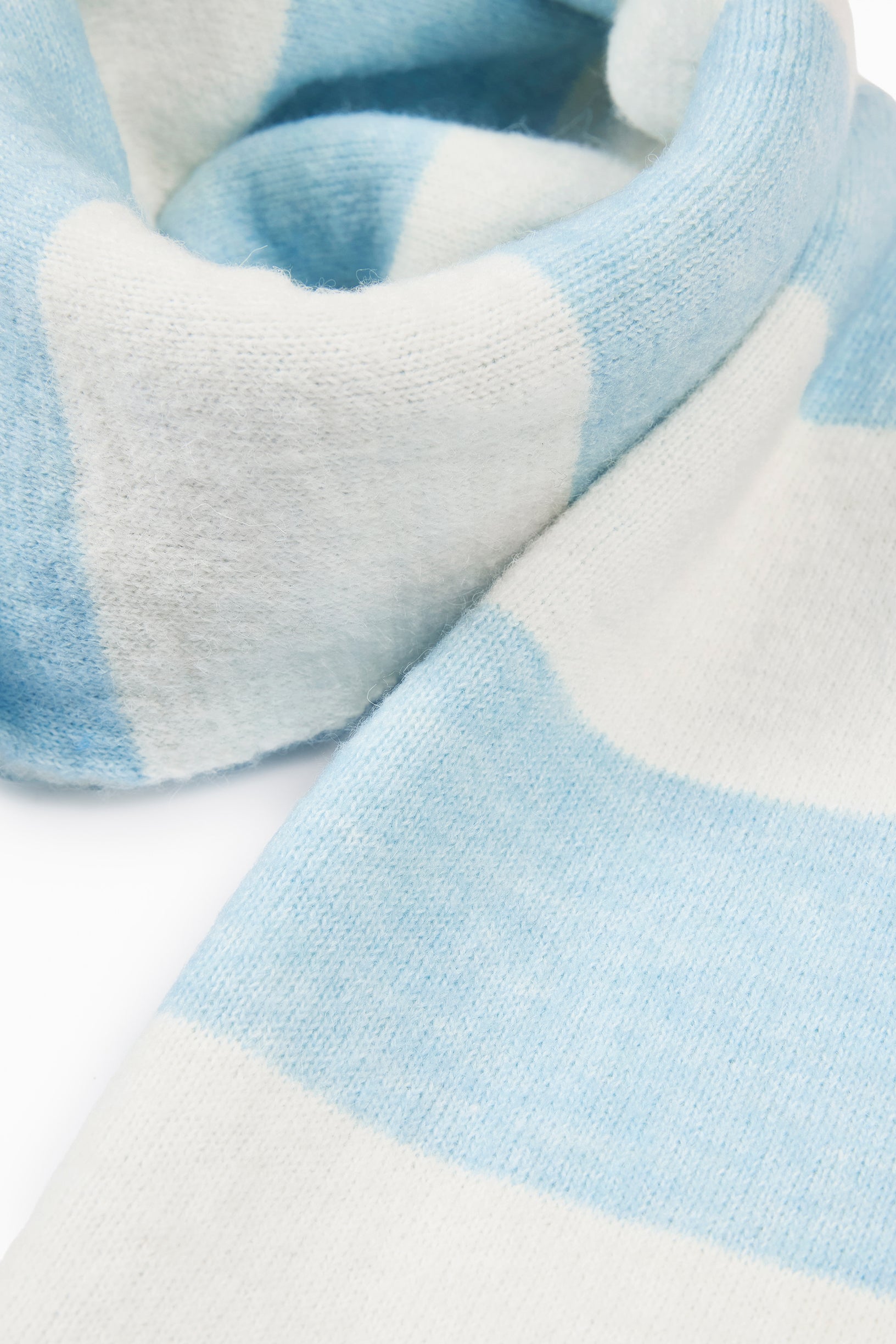 Knit Striped Scarf in Powder Blue - 2