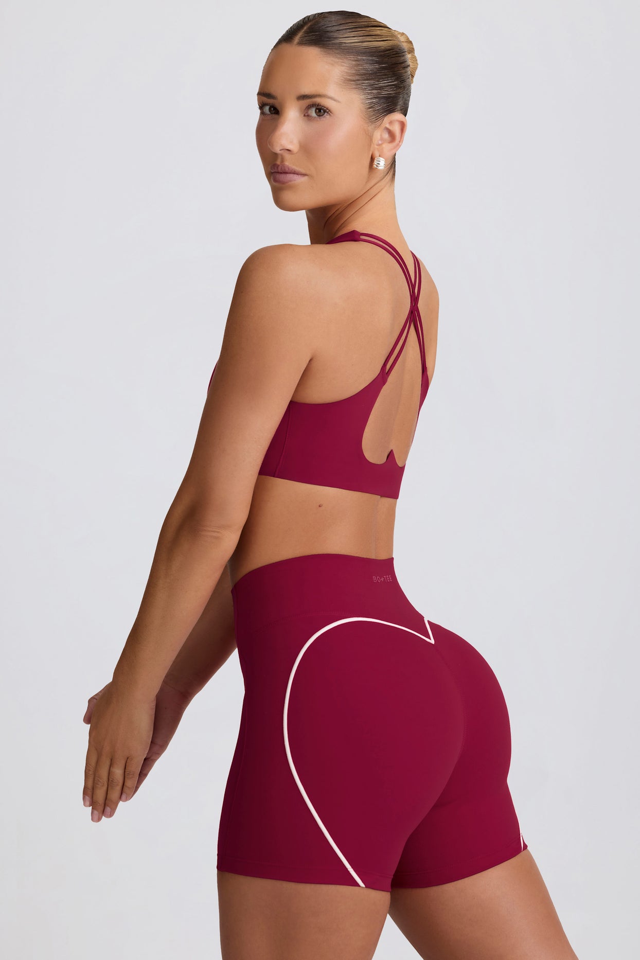 Soft Active Mini Shorts in Burgundy - 6