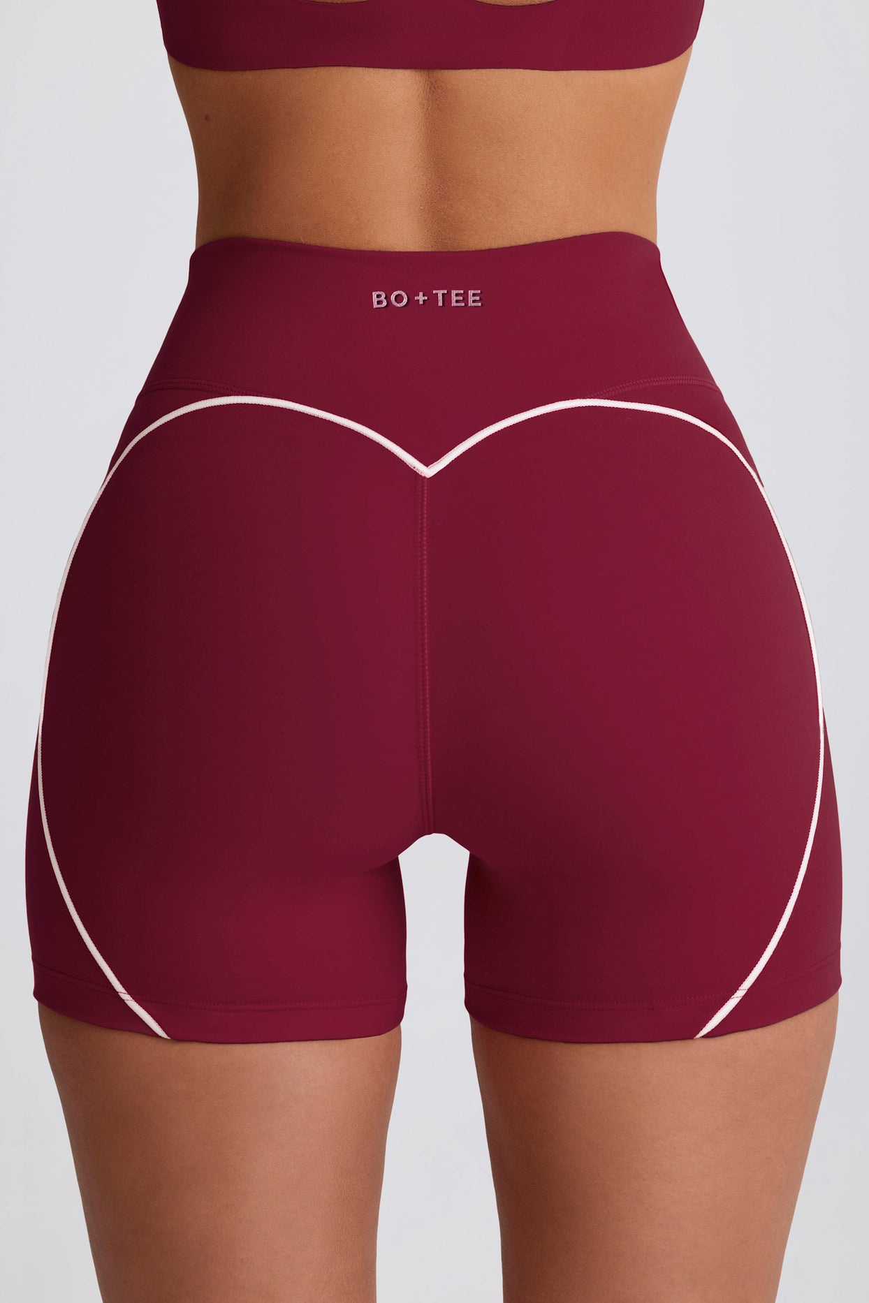 Soft Active Mini Shorts in Burgundy - 4