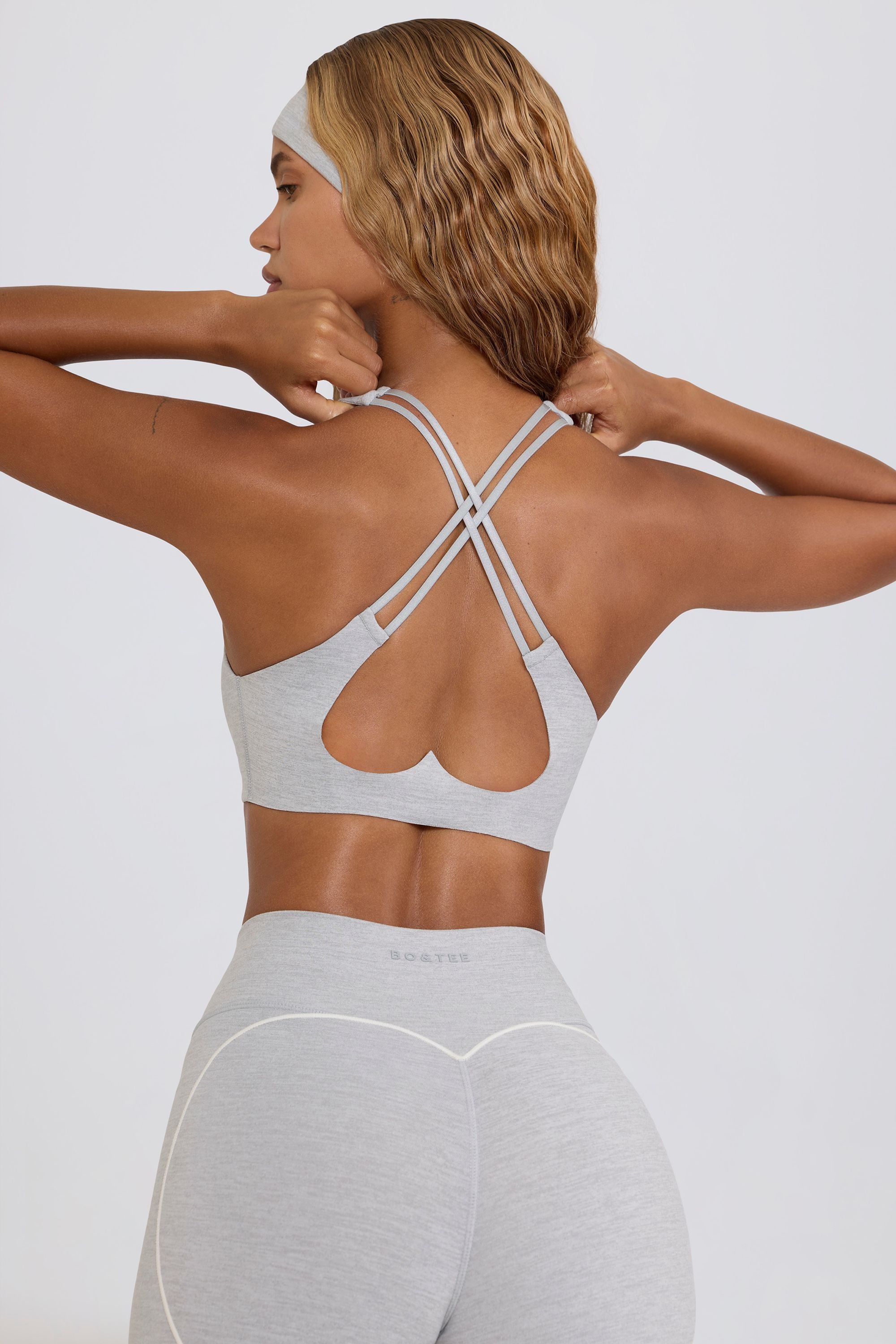 Soft Active Low-Impact Sports Bra in Grey Marl - 1