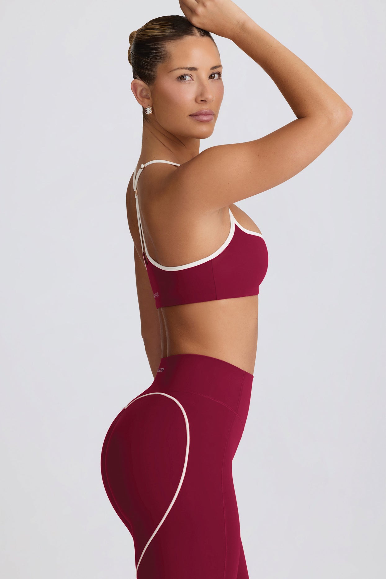 Soft Active Sweetheart-Neck Sports Bra in Cherry - 4