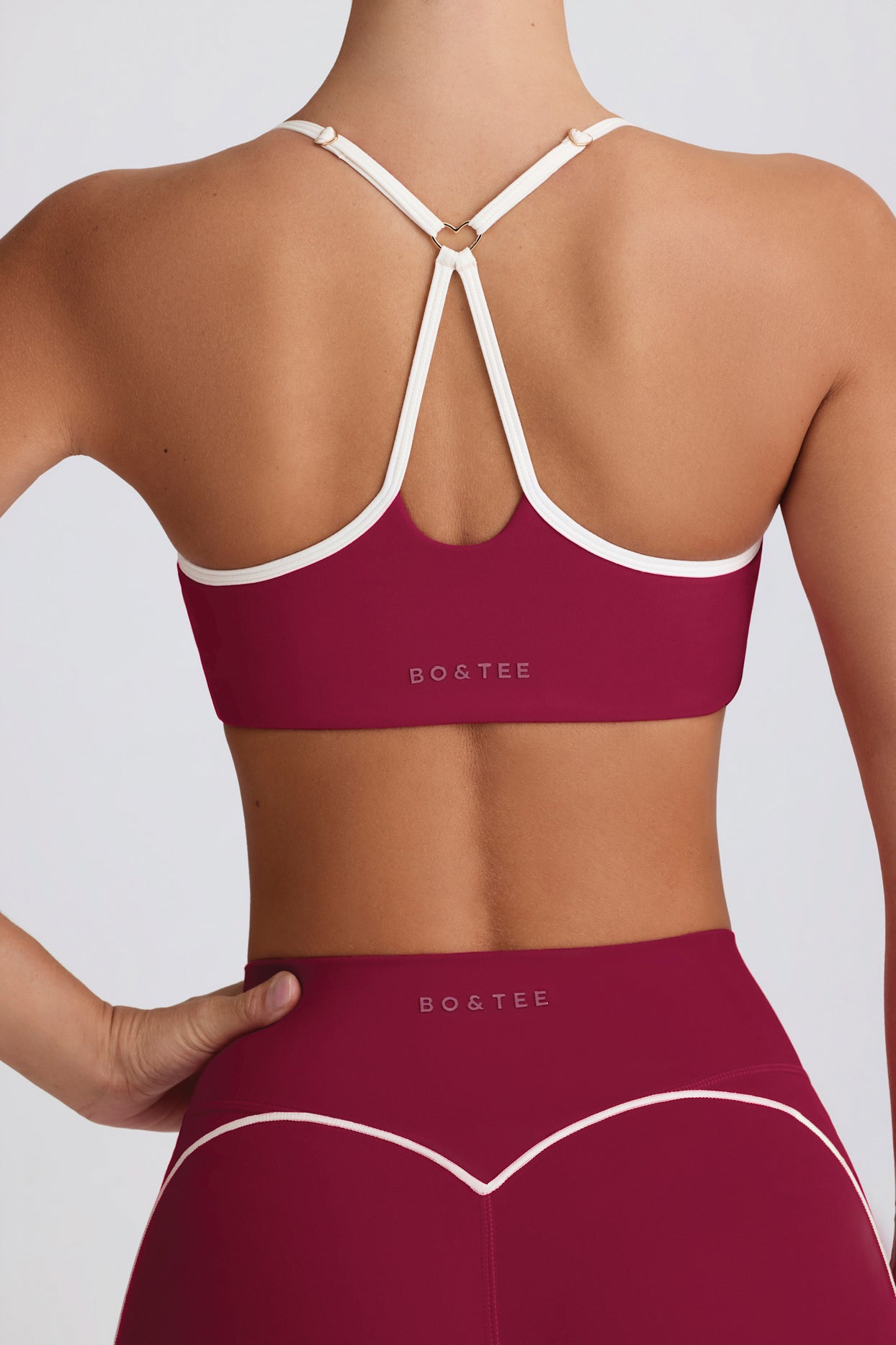 Soft Active Sweetheart-Neck Sports Bra in Cherry - 6