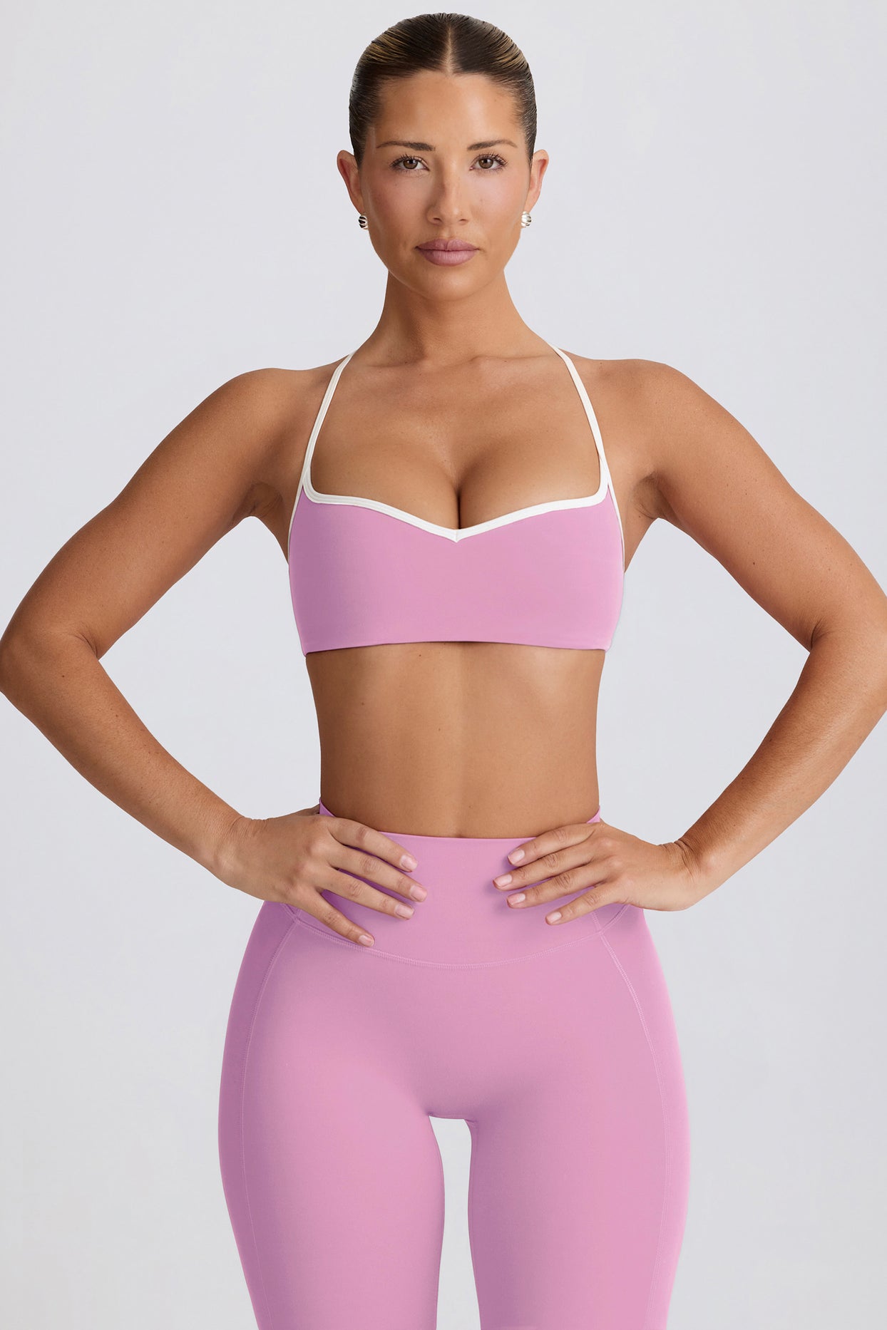 Soft Active Sweetheart-Neck Sports Bra in Dusty Pink - 6