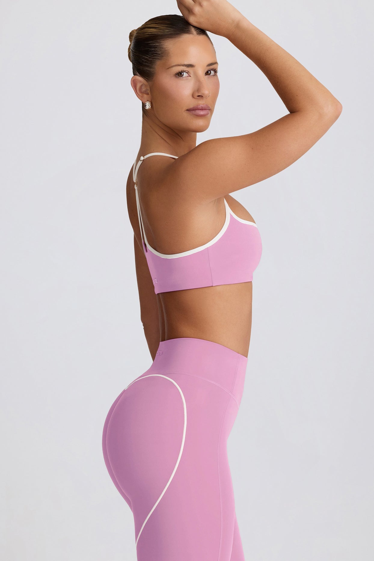 Soft Active Sweetheart-Neck Sports Bra in Dusty Pink - 4