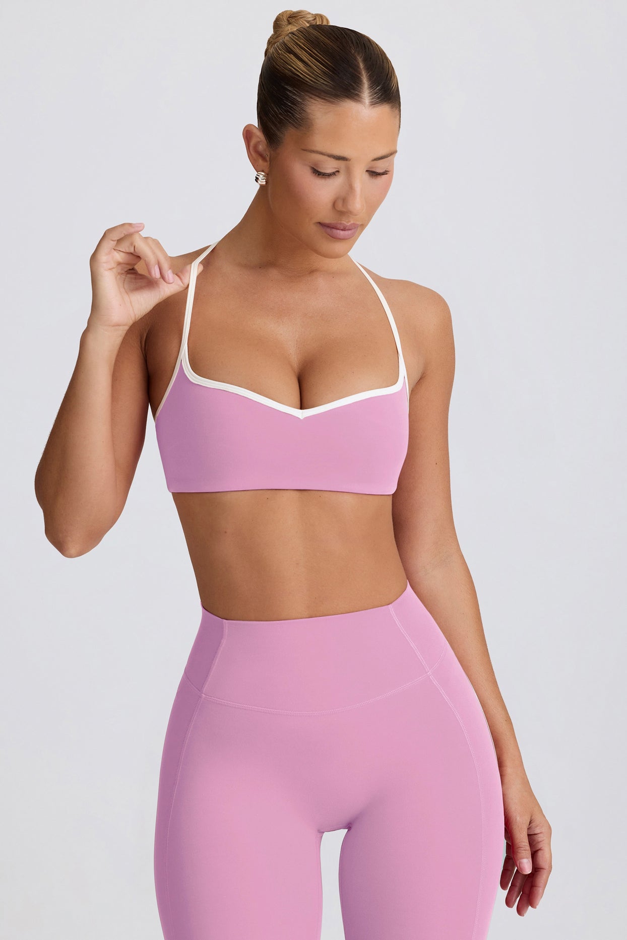 Soft Active Sweetheart-Neck Sports Bra in Dusty Pink - 7