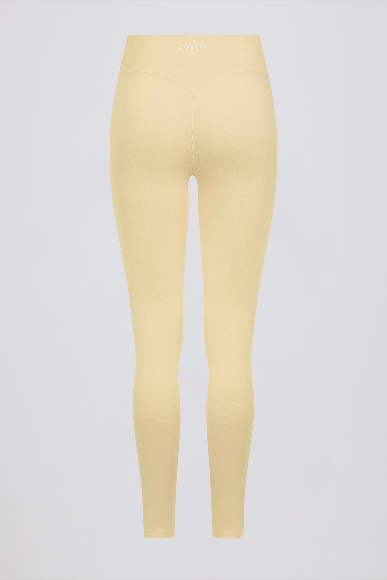 Brushed Jersey Ruched Mid-Rise Leggings in Lemon Marl - 5