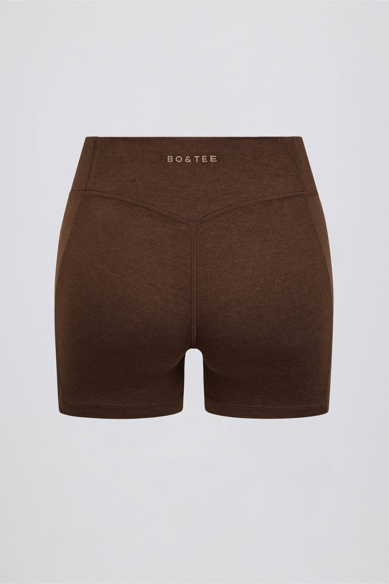 Ruched Mini Shorts in Pecan Marl - 7