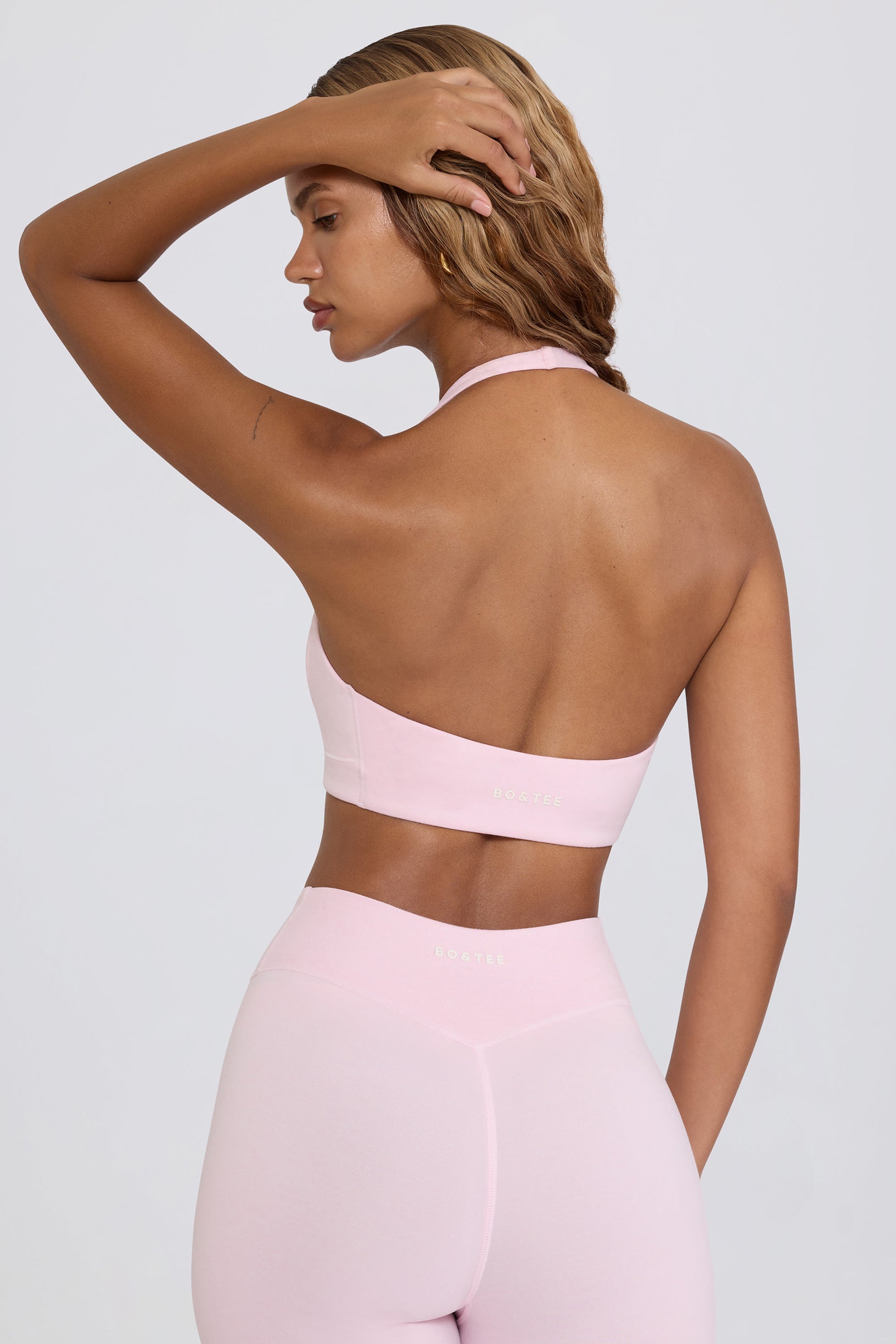 Brushed Jersey V-Neck Sports Bra in Bloom - 2