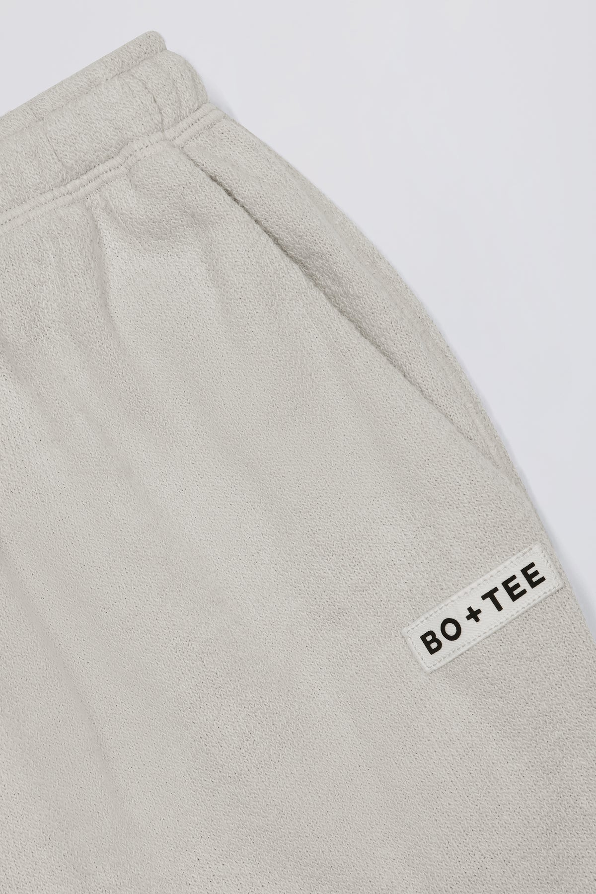 Textured Cotton Button Low-Rise Wide-Leg Joggers in Light Grey