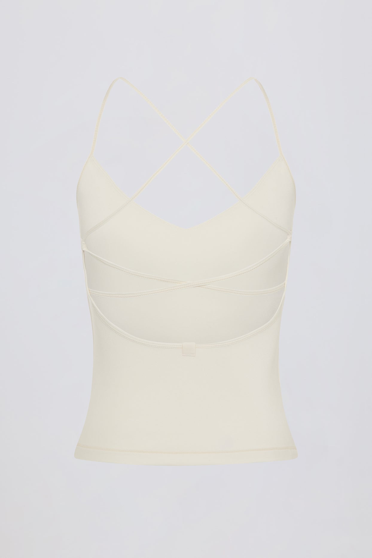 Cross-Back Tank Top in Cream - 5