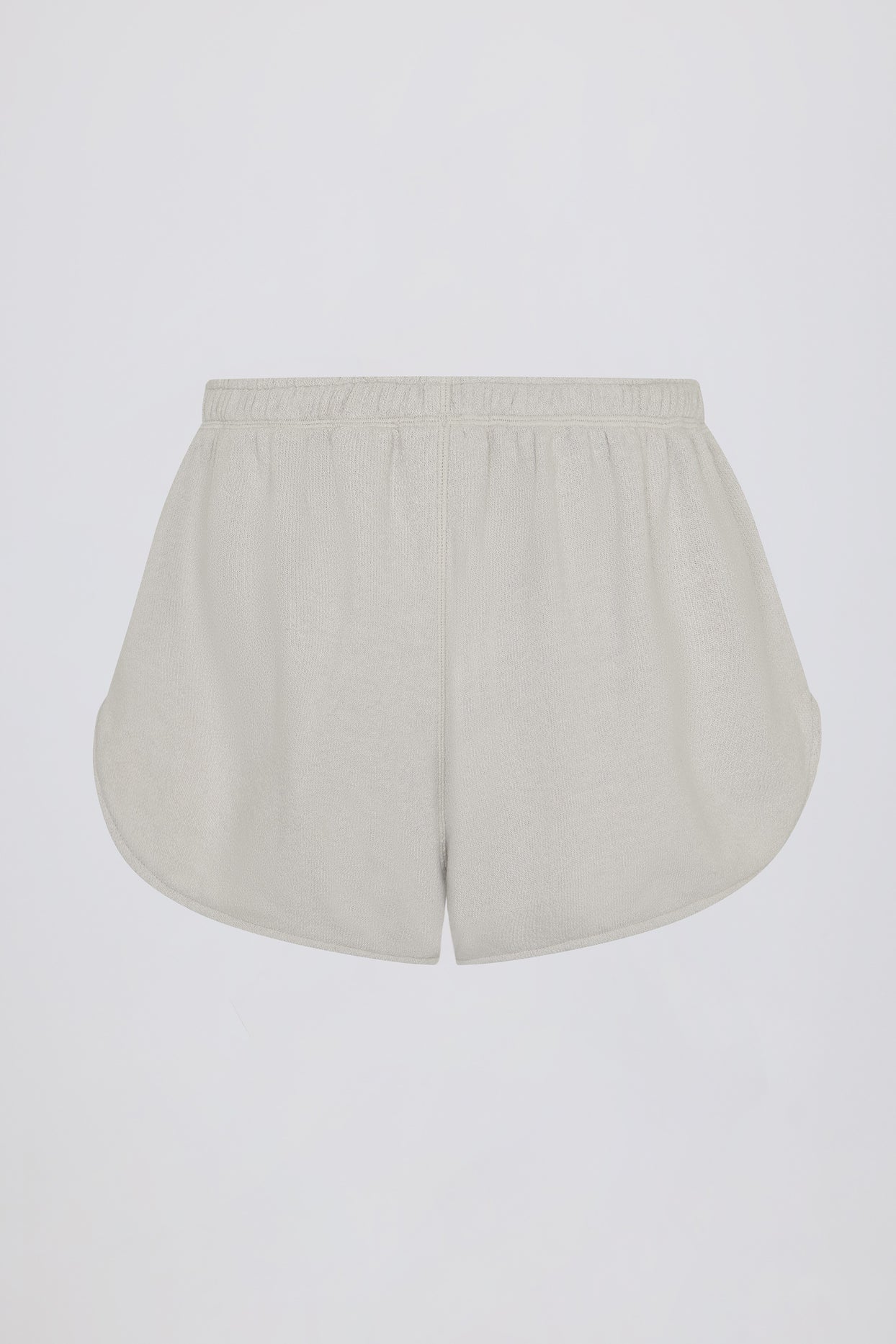 Button-Detail Mid-Rise Shorts in Light Grey - 5