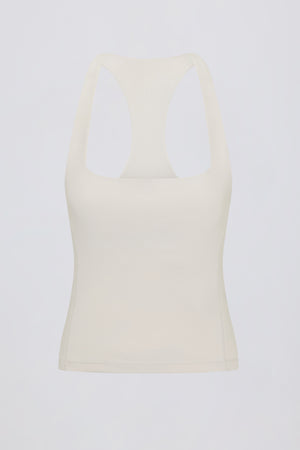 Soft Active Racerback Tank Top in Cream