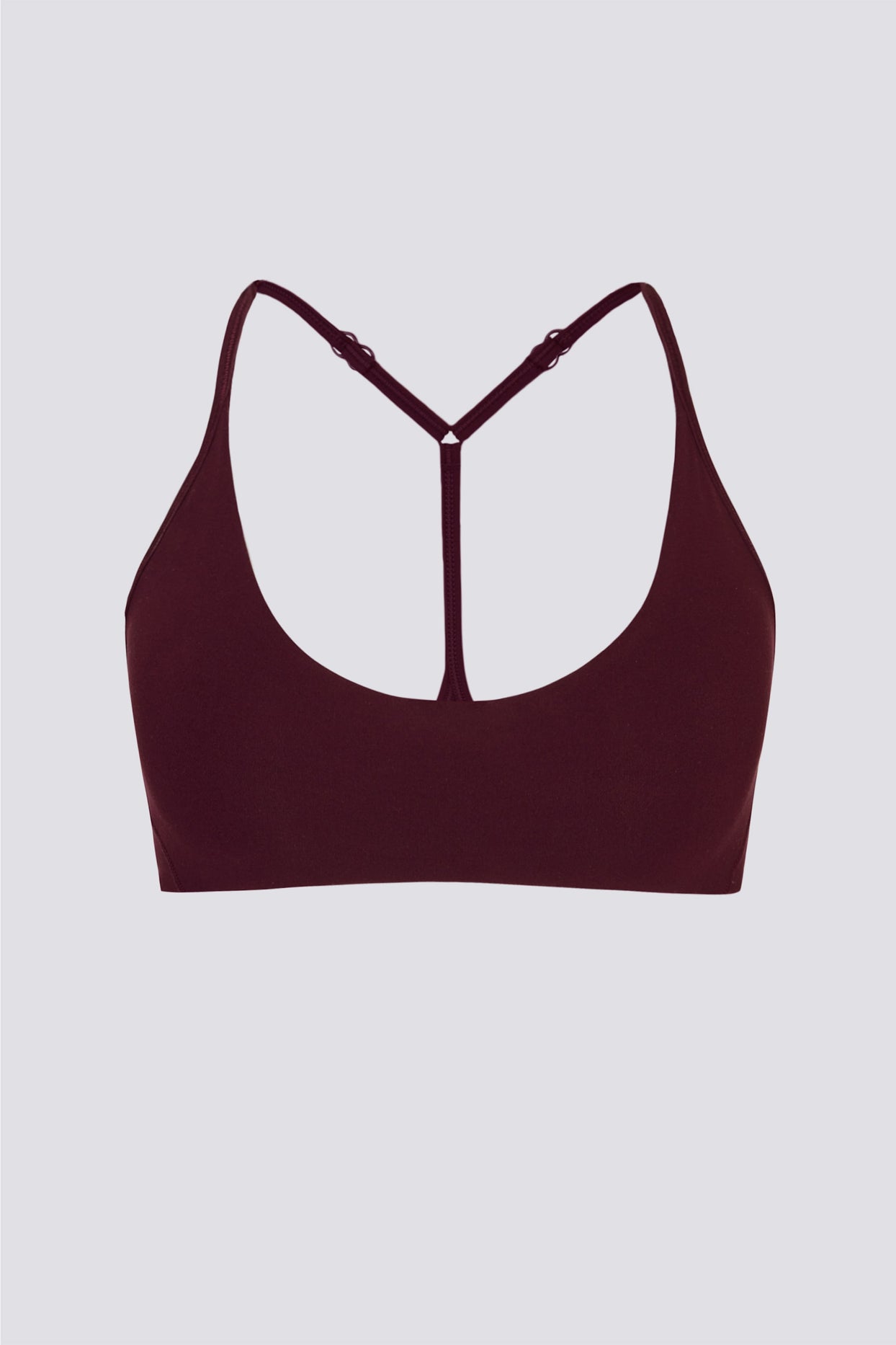 Soft Active Racerback Sports Bra in Burgundy - 2