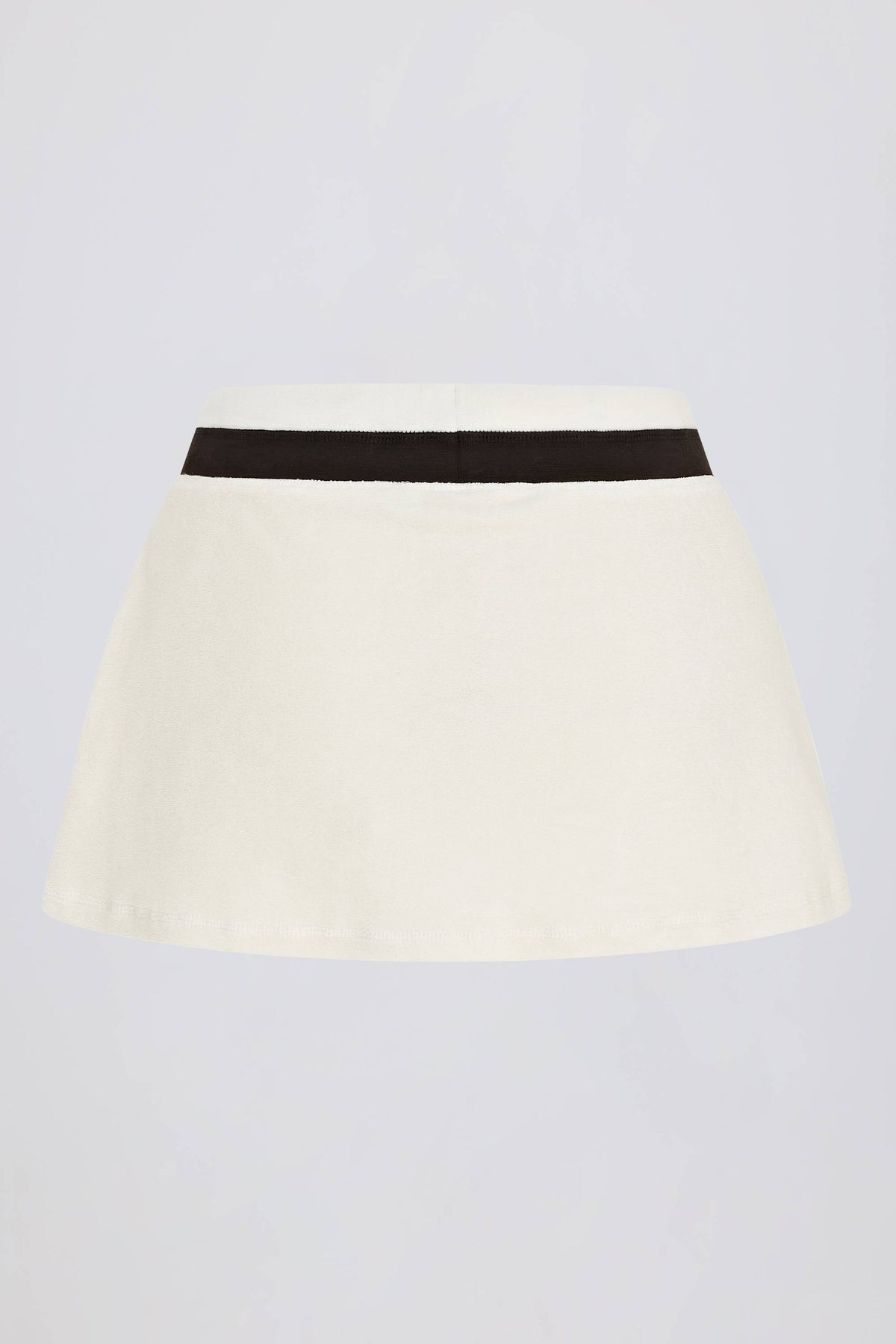 Terry Towelling Mid-Rise Skort in Ivory
