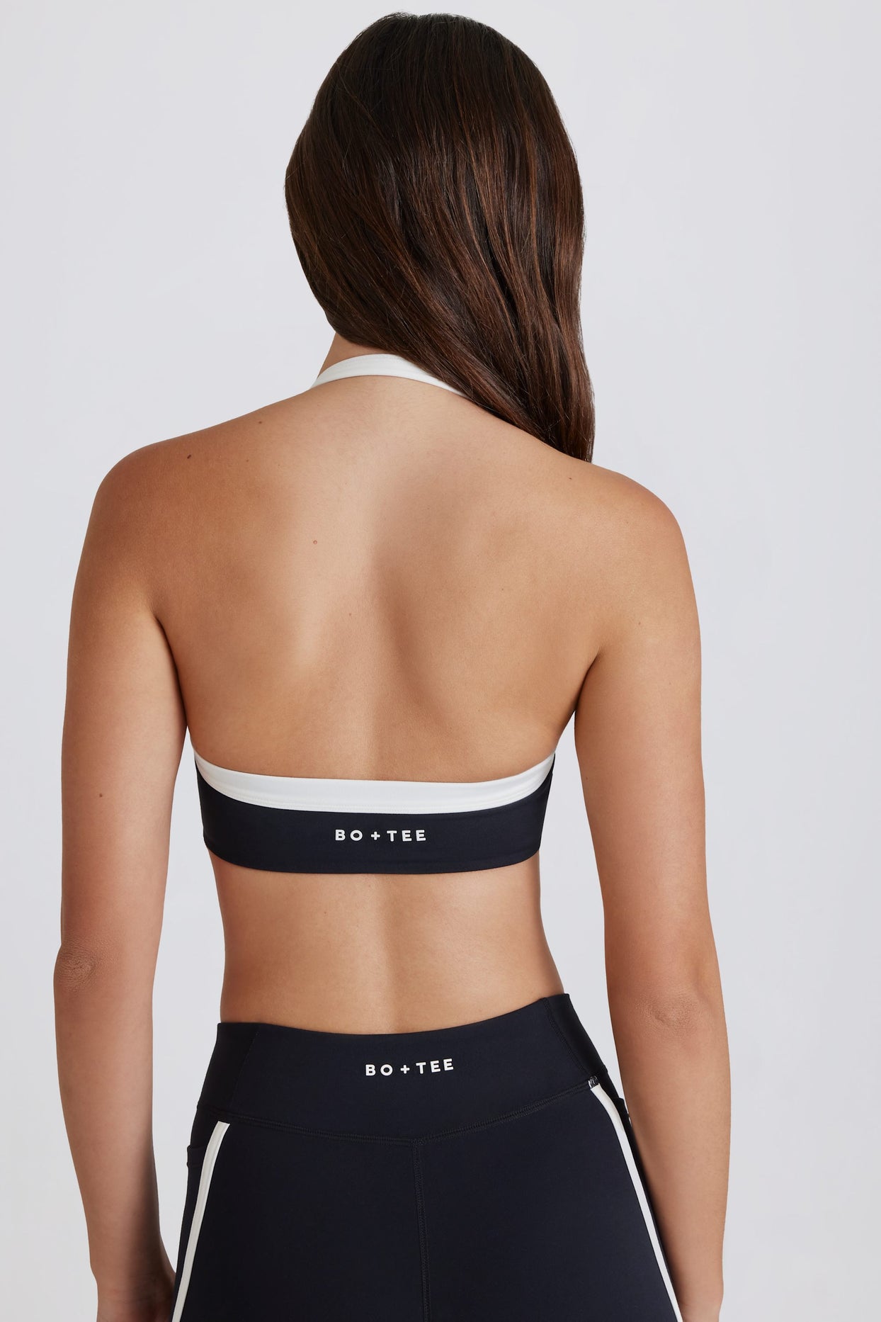 Soft Active Twist-Front Halterneck Sports Bra in Black - 2