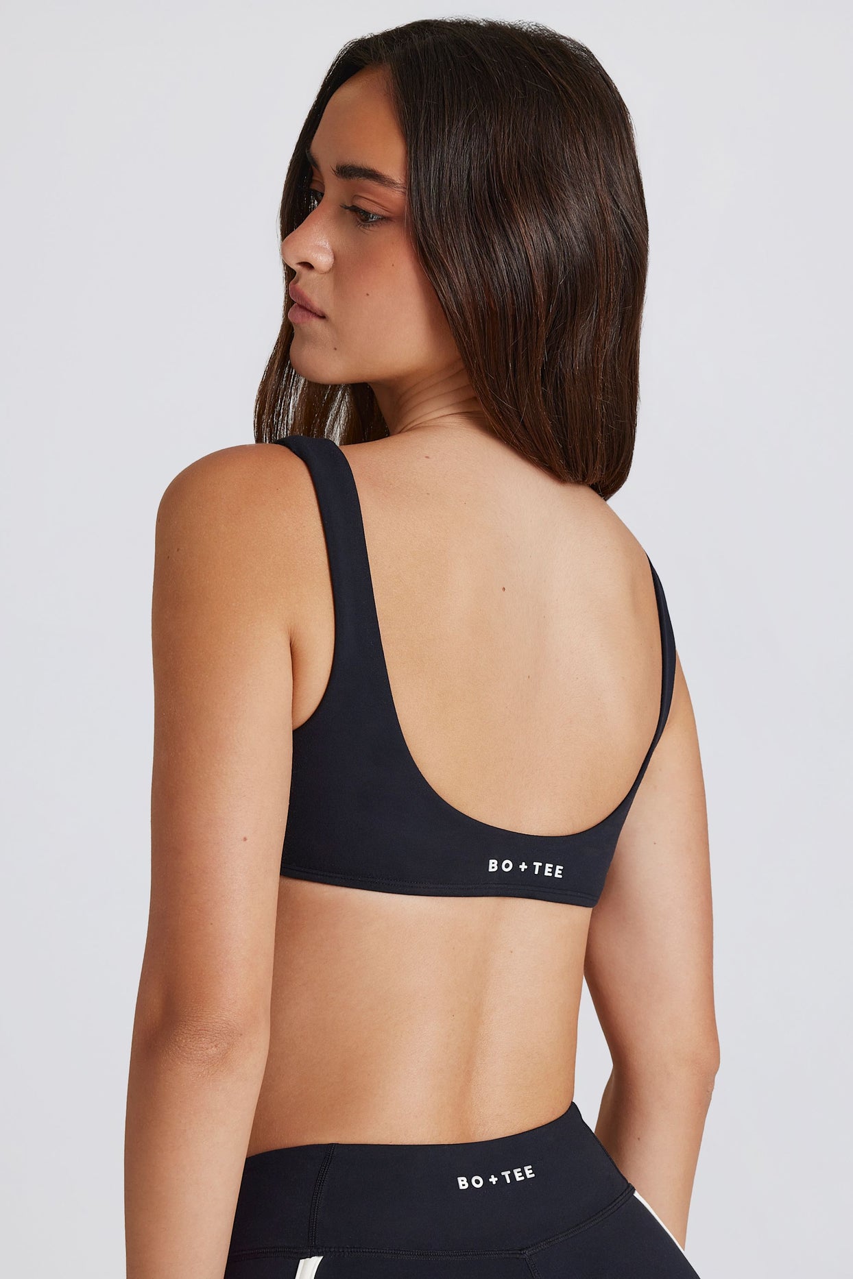 Soft Active Twist-Front Sports Bra in Black - 2