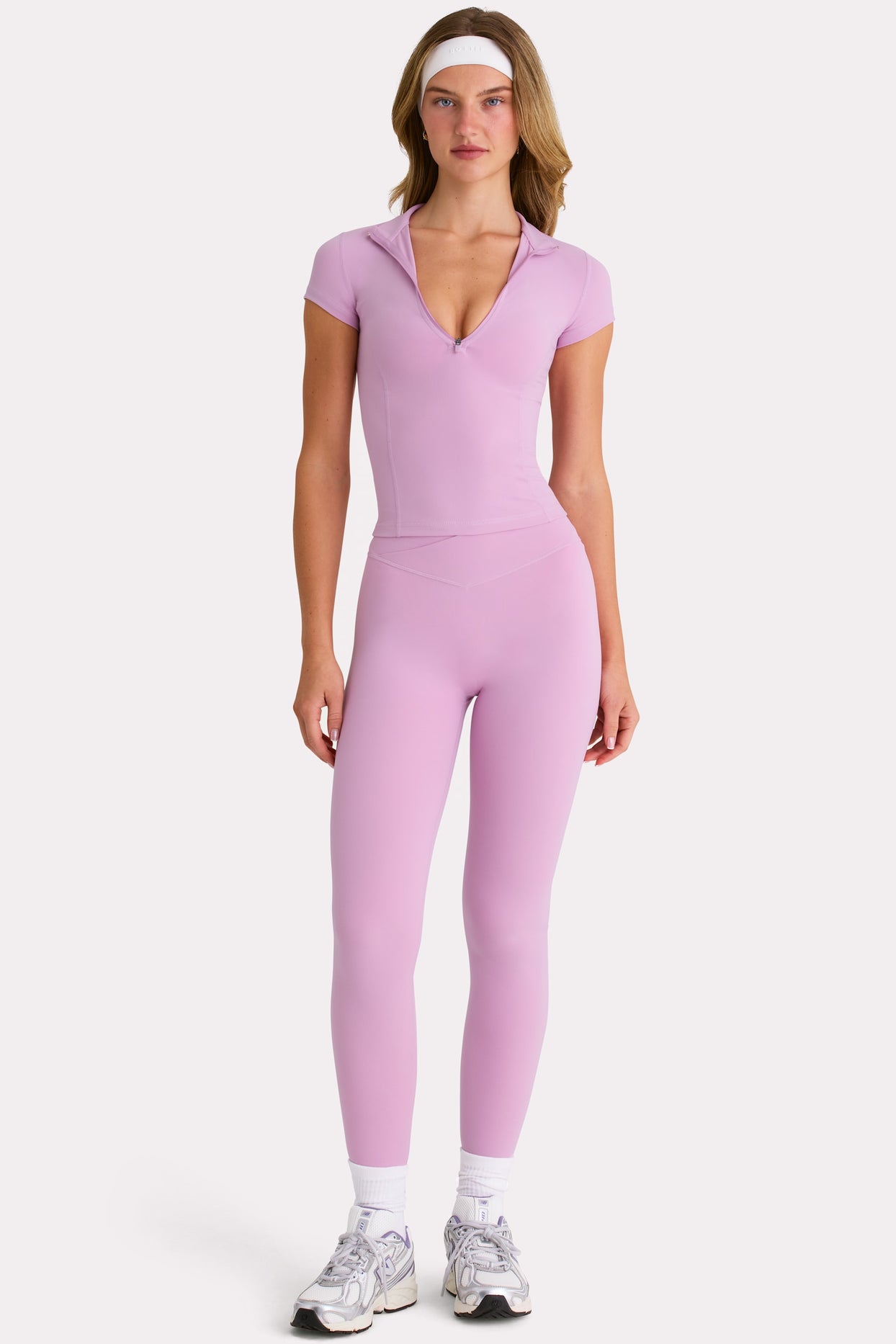 Soft Active Quarter-Zip Top in Sweet Pink - 5