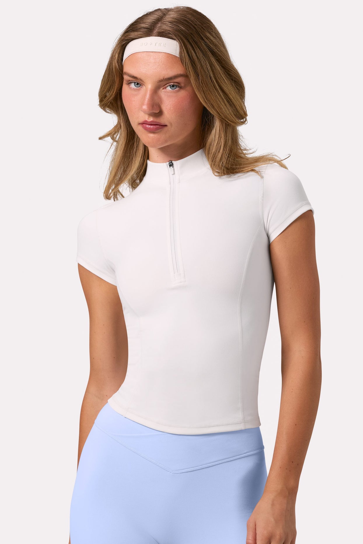 Soft Active Quarter-Zip Top in Coconut - 6
